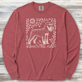 Schnauzer Linocut Long Sleeve Tee - Brick