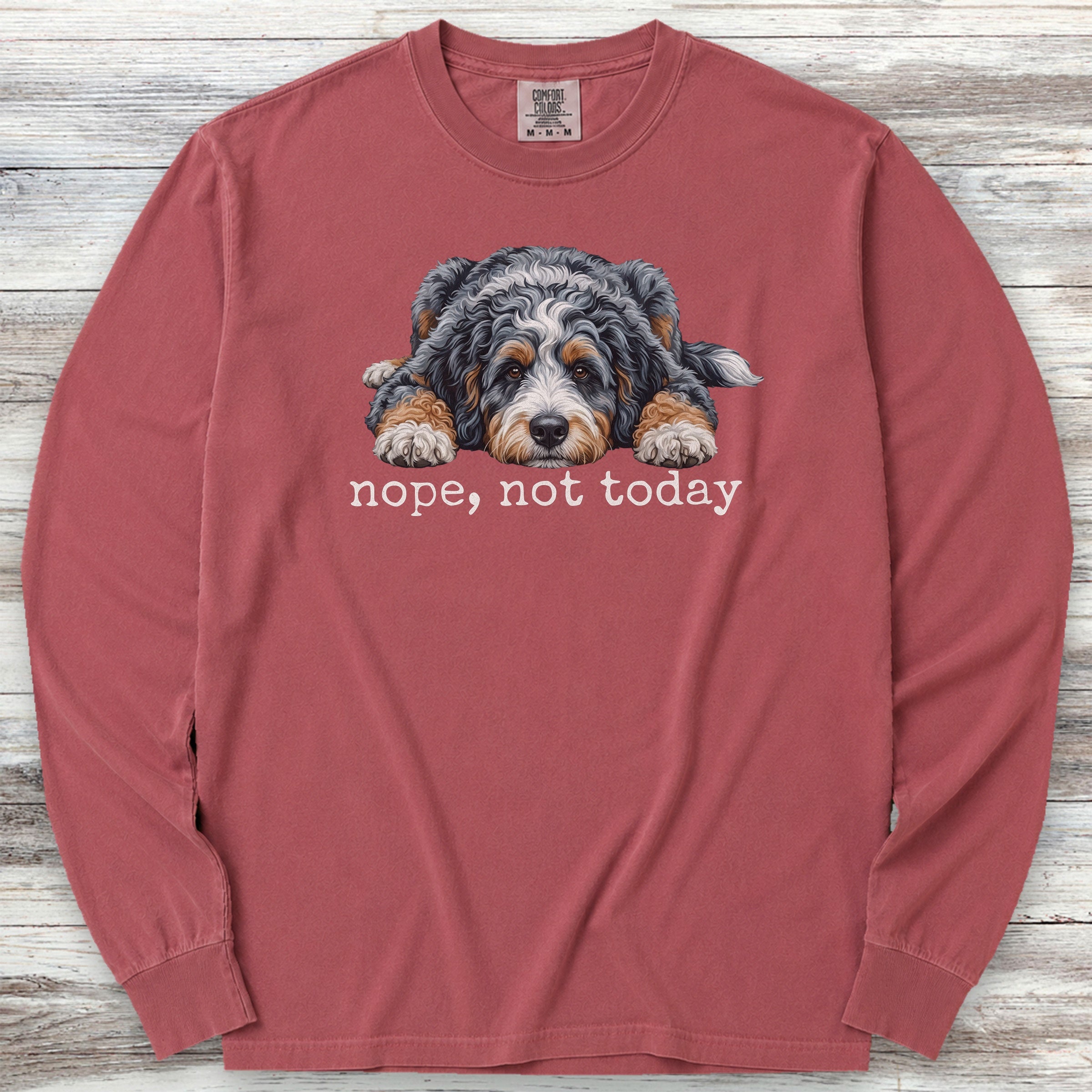 Aussiedoodle Nope Long Sleeve Tee - Brick