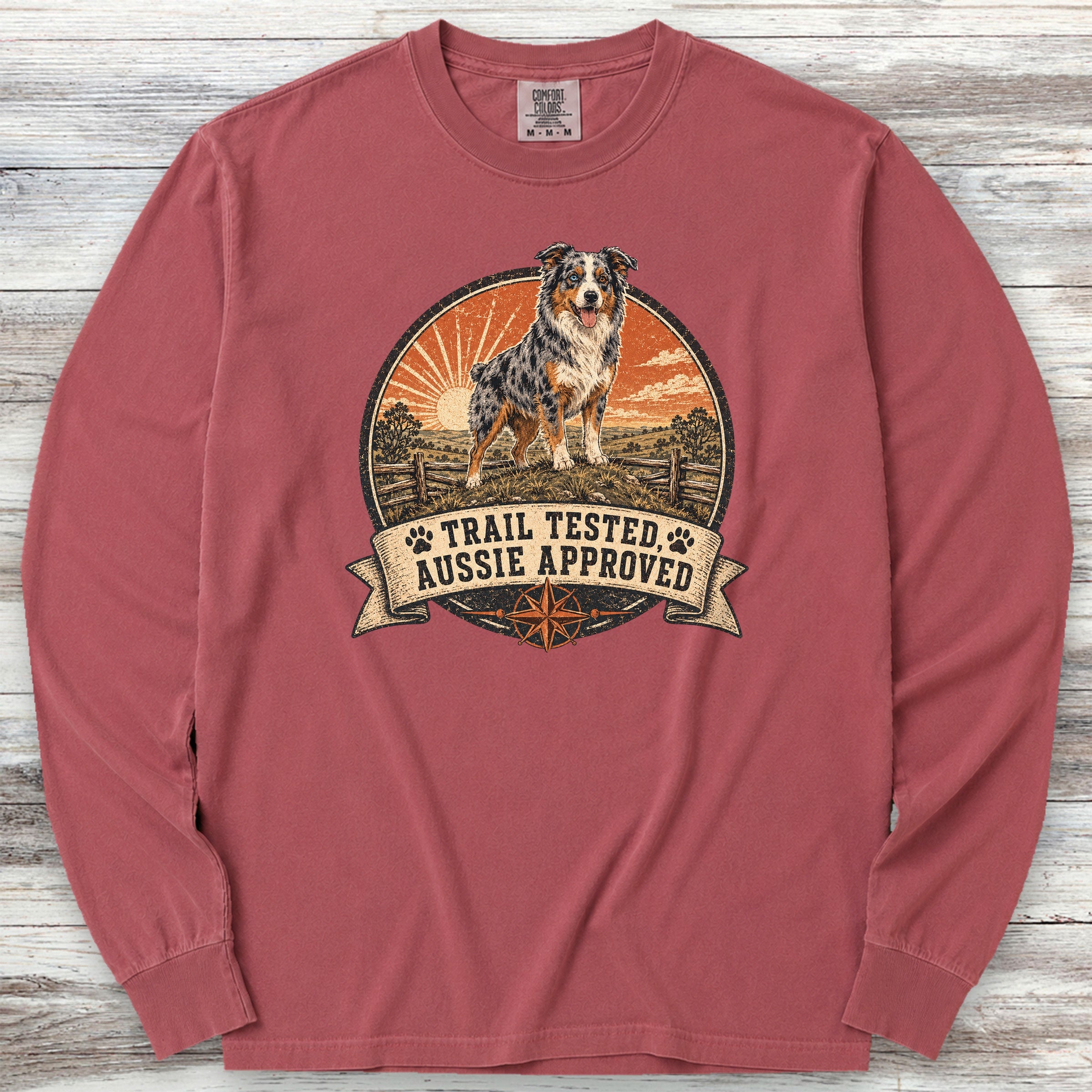 Australian Shepherd Tested Long Sleeve Tee - Brick