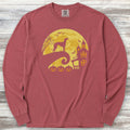 Greyhound Halloween Moon Long Sleeve Tee - Brick