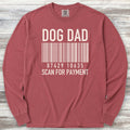 Dog Dad Scan for Payment Long Sleeve Tee - Brick