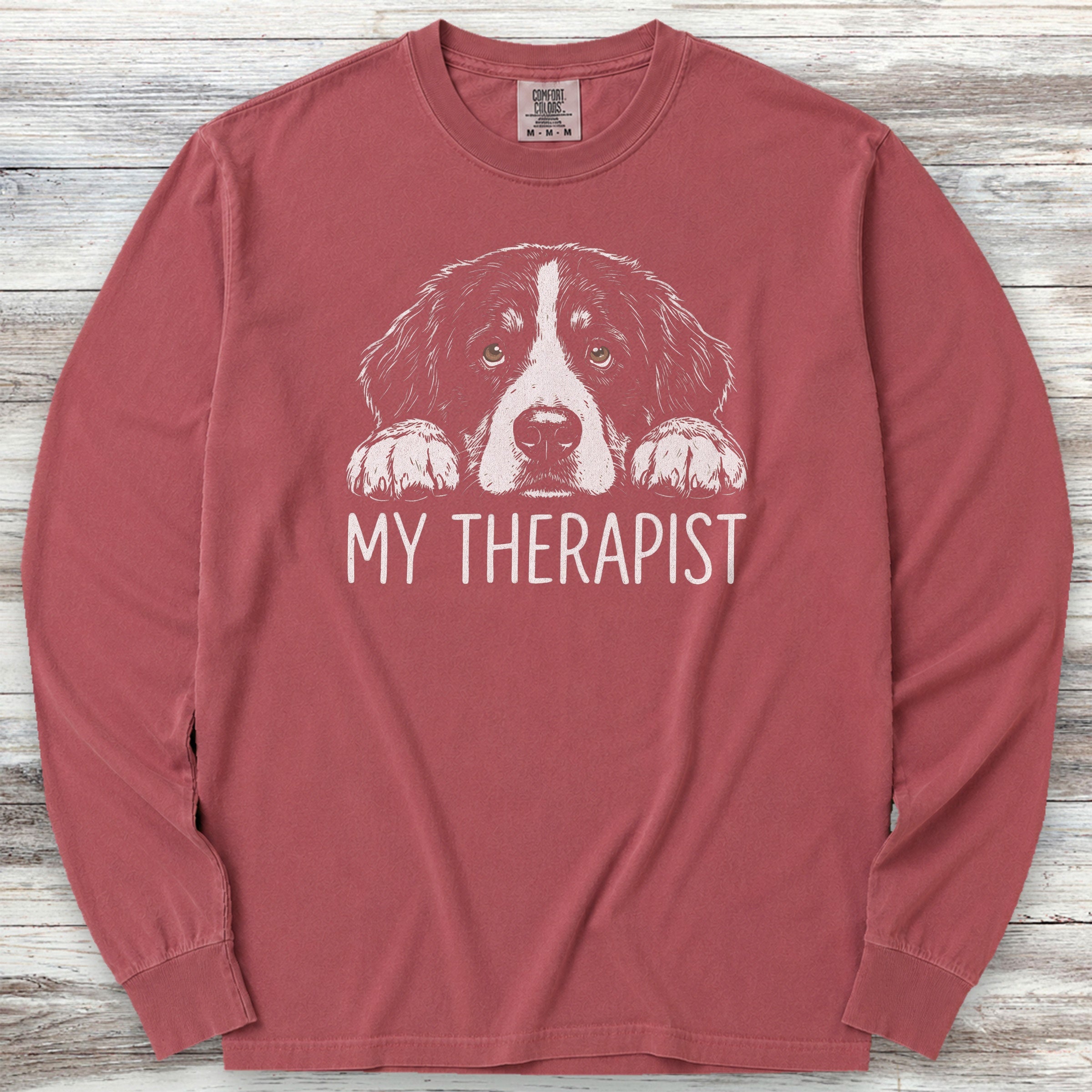 Bernese Mountain Dog Therapist Long Sleeve Tee - Brick