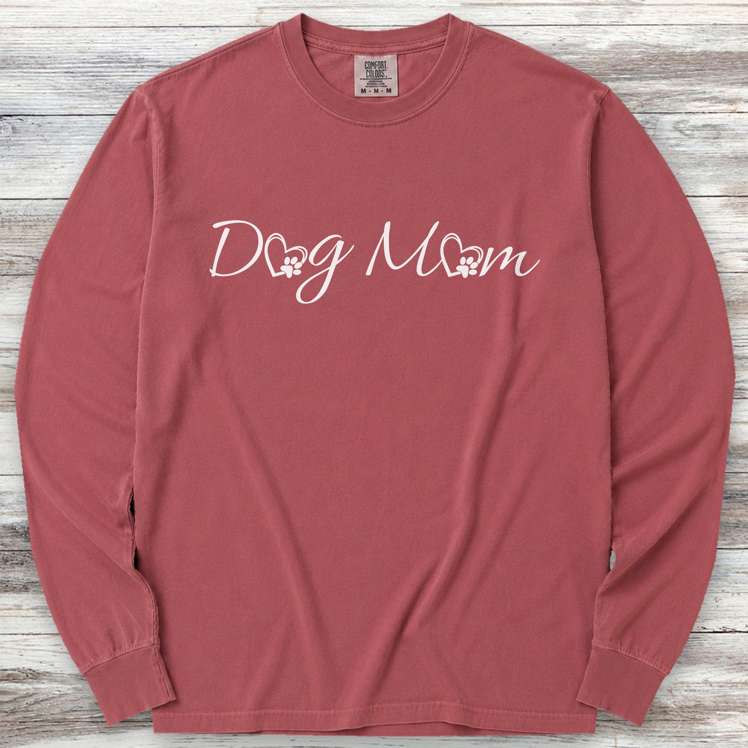 Dog Mom Love Long Sleeve Tee - Brick