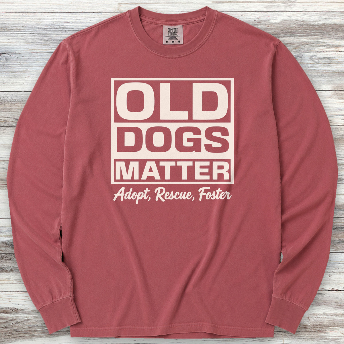 Old Dogs Matter Long Sleeve Tee - Brick