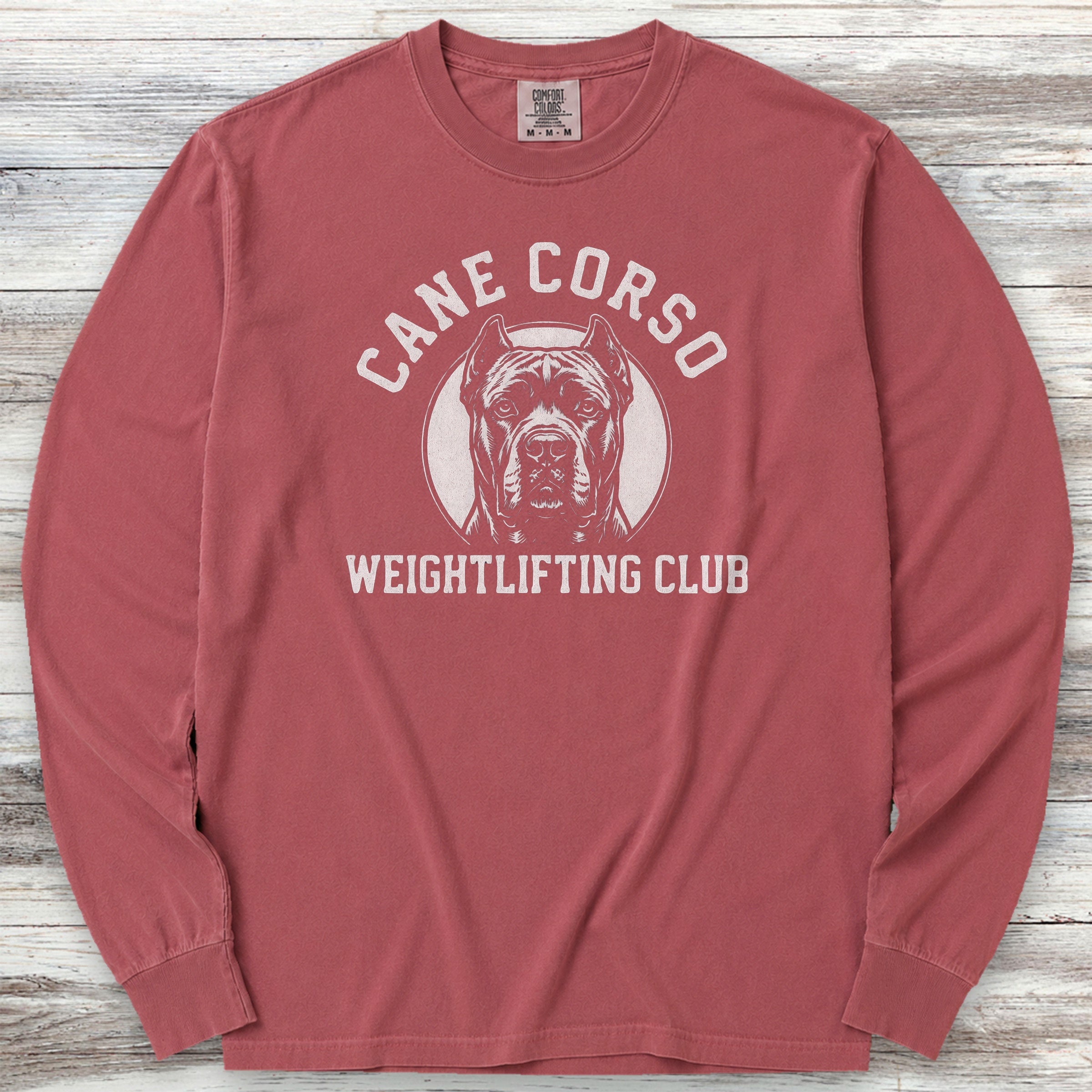 Cane Corso Weightlifting Long Sleeve Tee - Brick