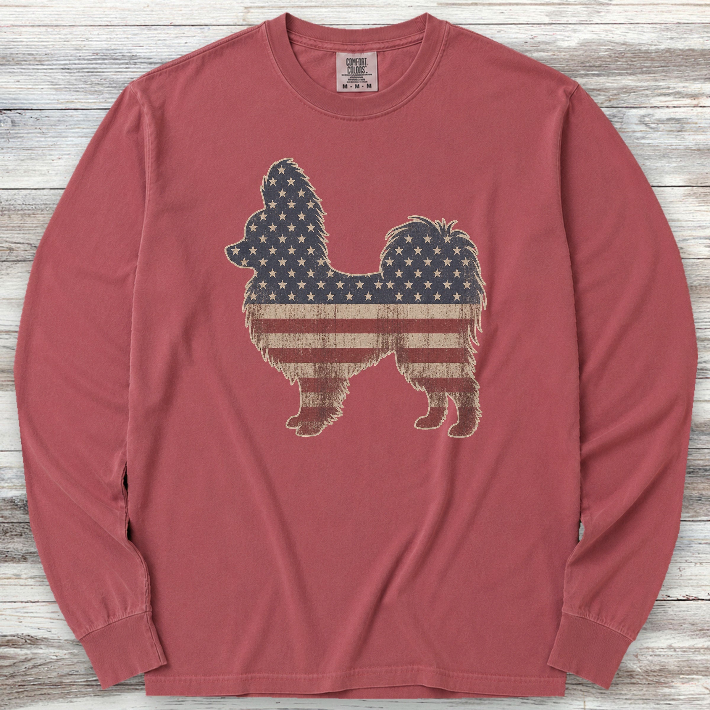Papillon Vintage USA Long Sleeve Tee - Brick
