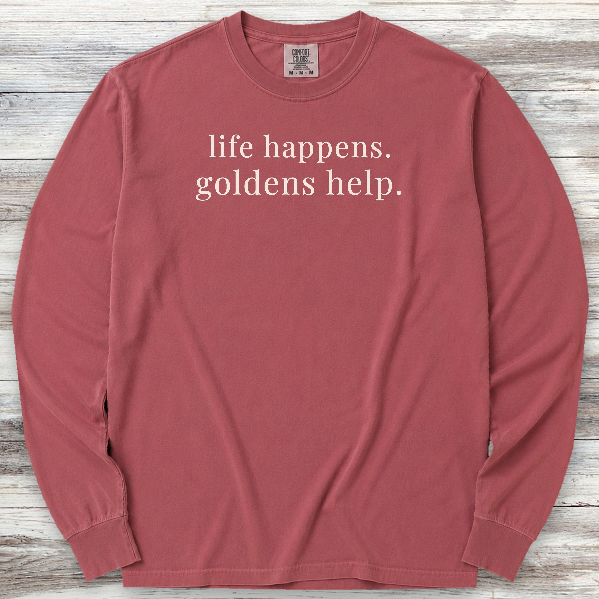 Golden Retriever Help Long Sleeve Tee - Brick