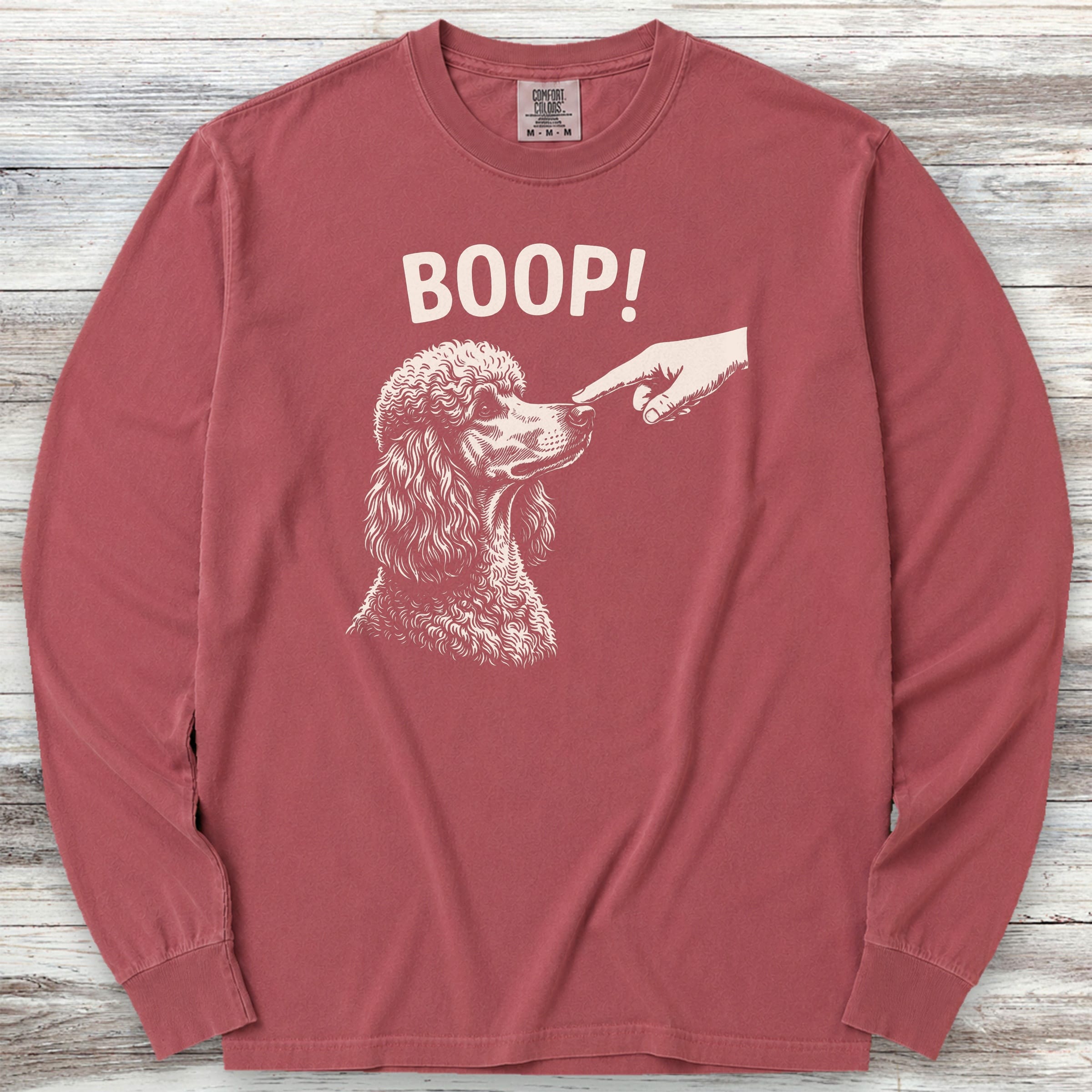 Poodle BOOP! Long Sleeve Tee - Brick