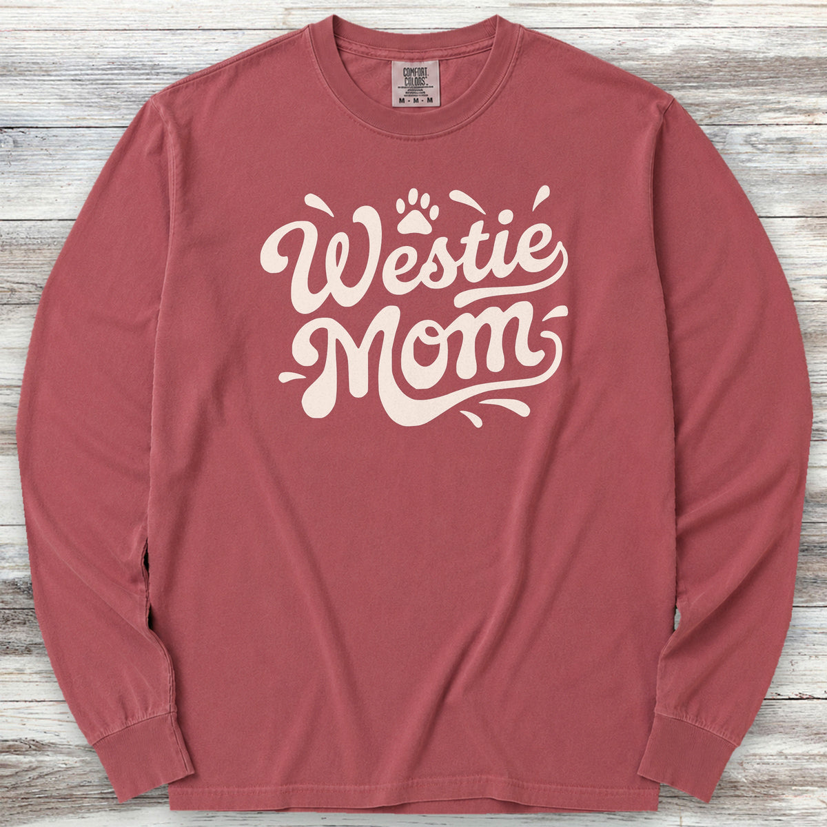 West Highland Groovy Mom Long Sleeve Tee - Brick