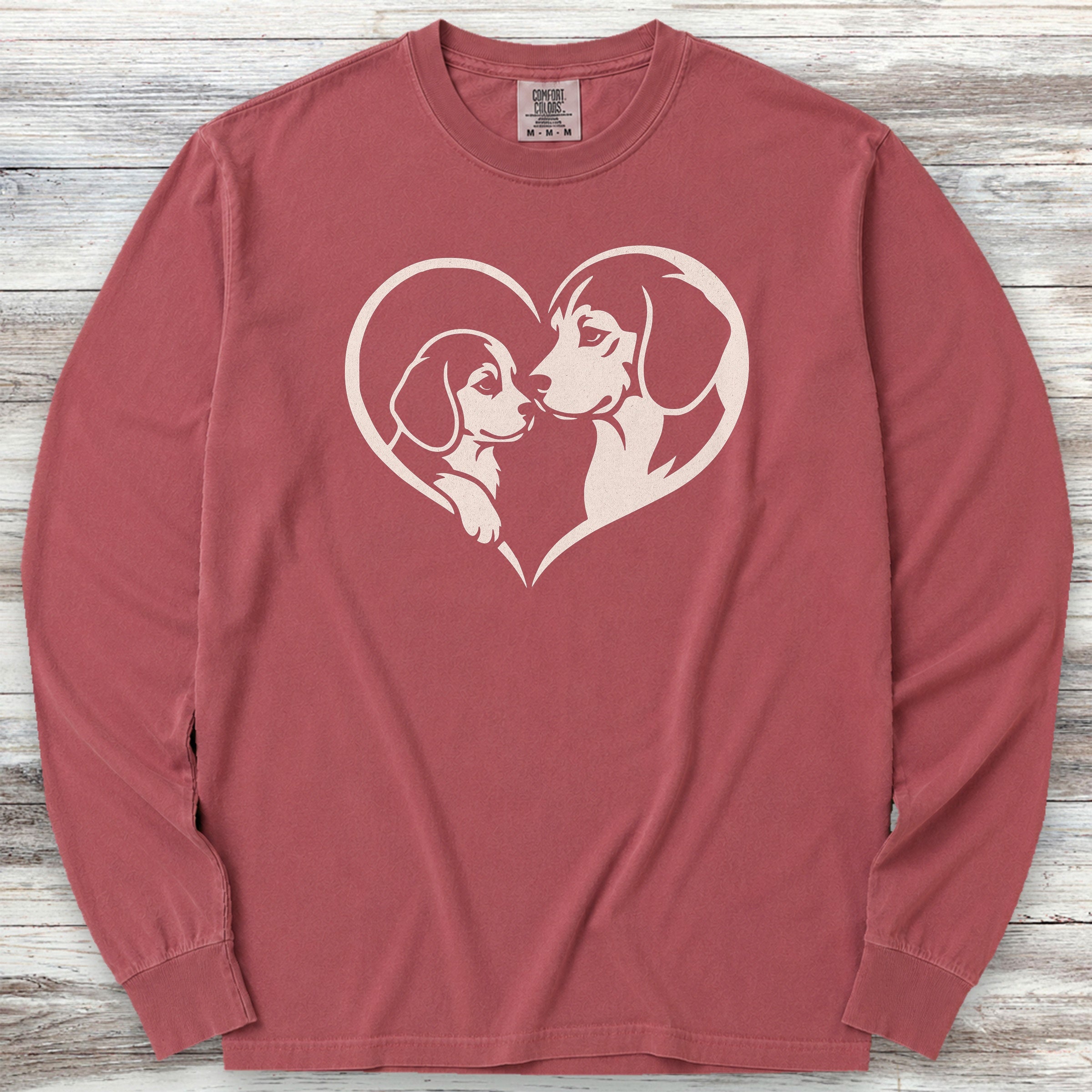 Beagle Heart Bond Long Sleeve Tee - Brick