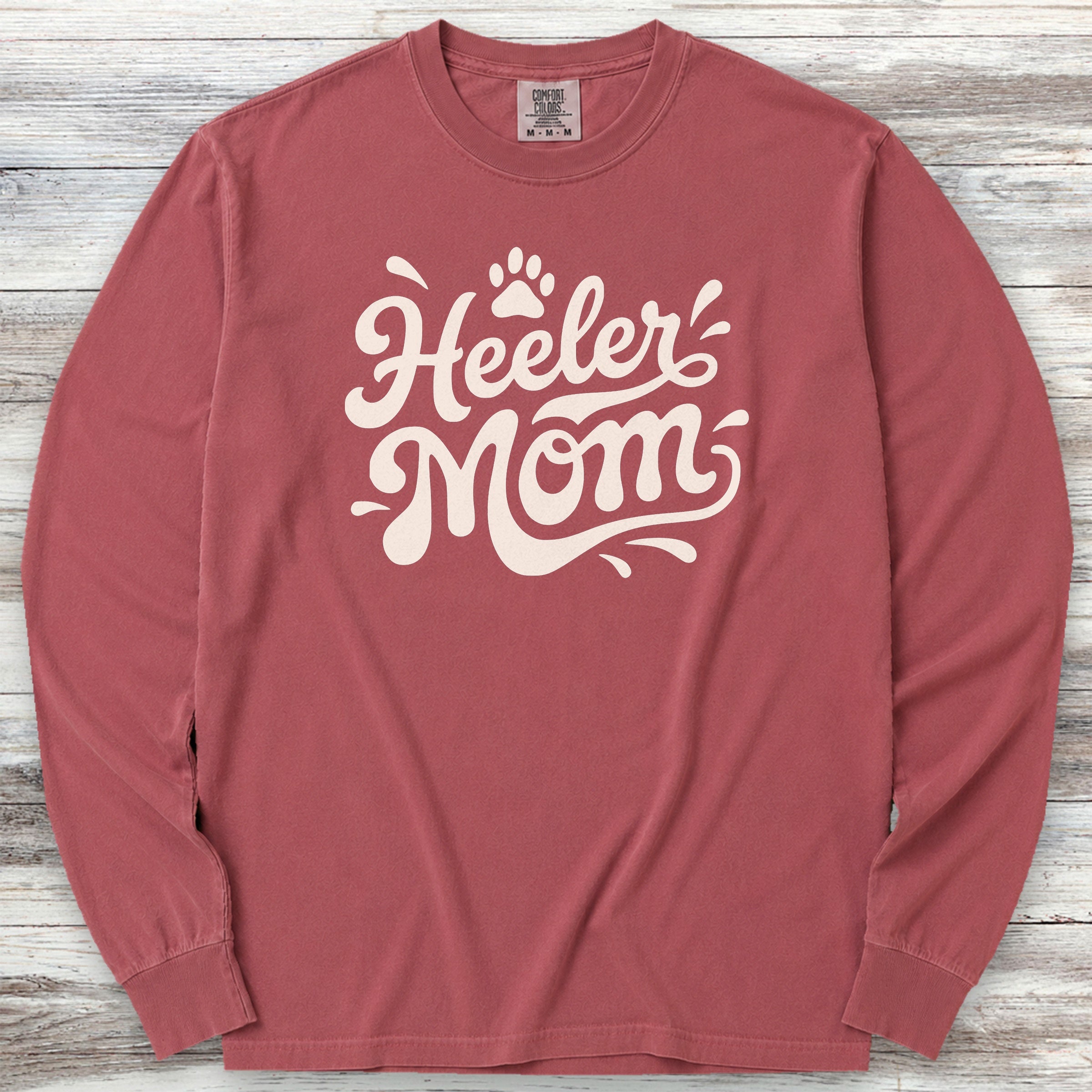 Australian Cattle Dog Groovy Mom Long Sleeve Tee - Brick