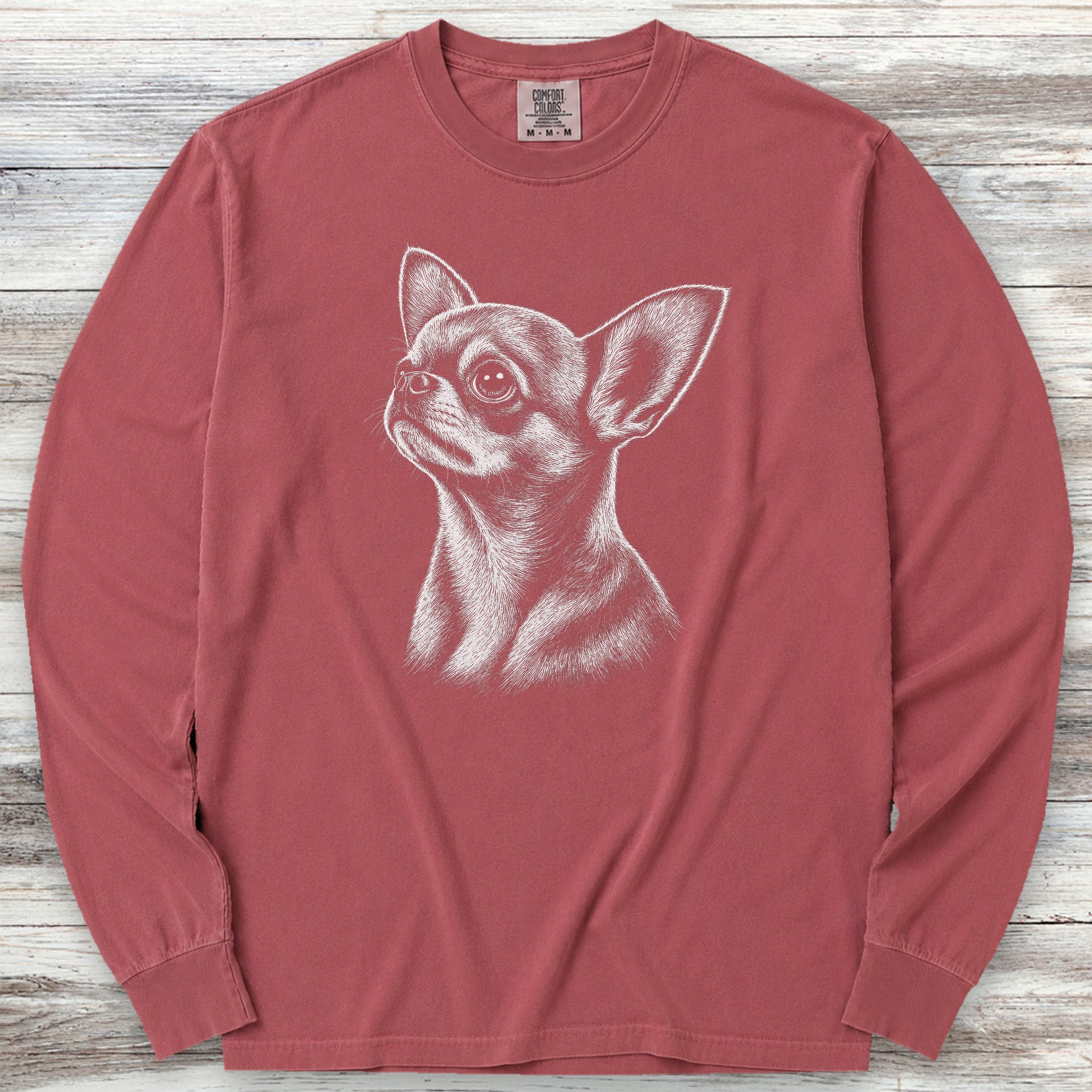 Chihuahua Loyalty Long Sleeve Tee - Brick