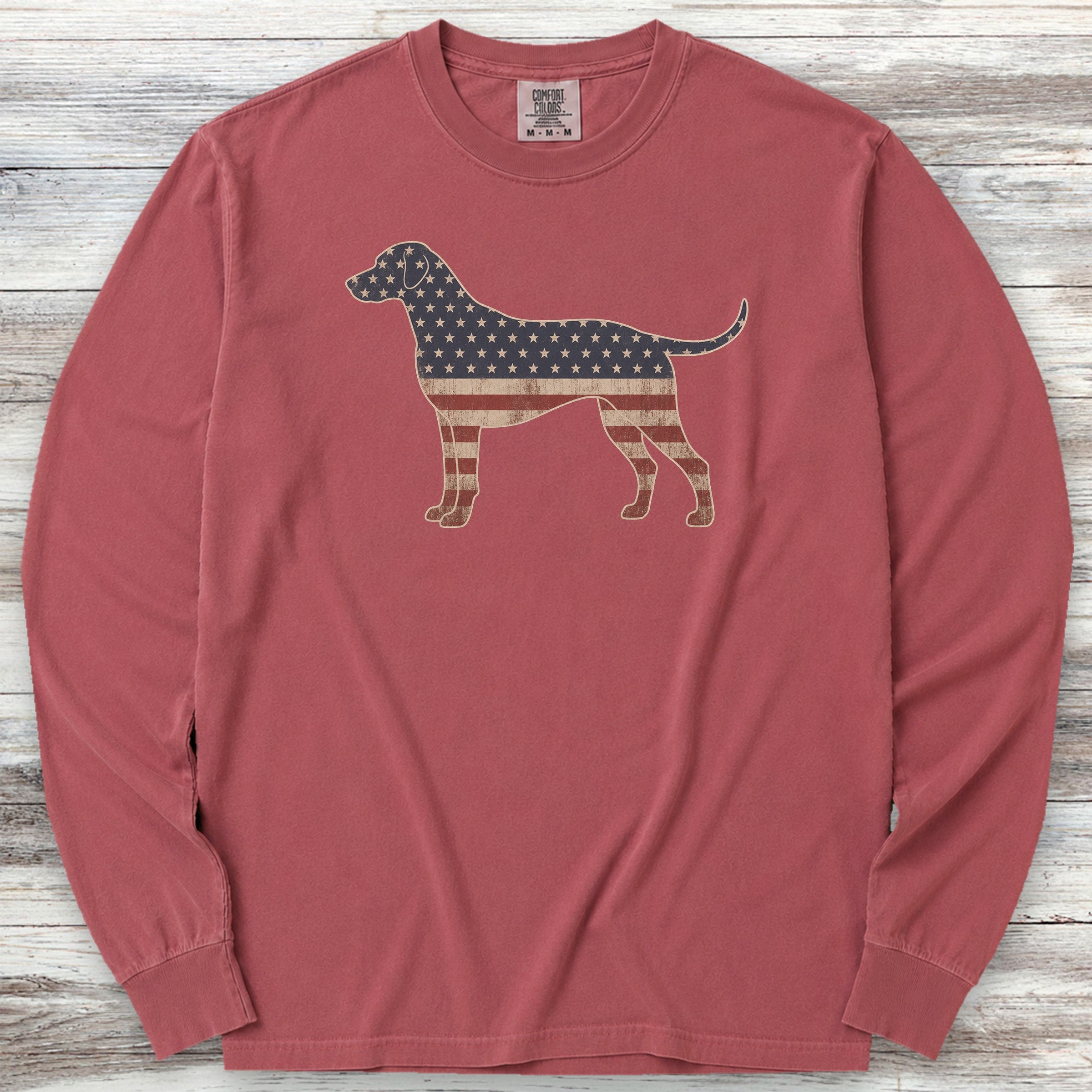 Rhodesian Ridgeback Vintage USA Long Sleeve Tee - Brick