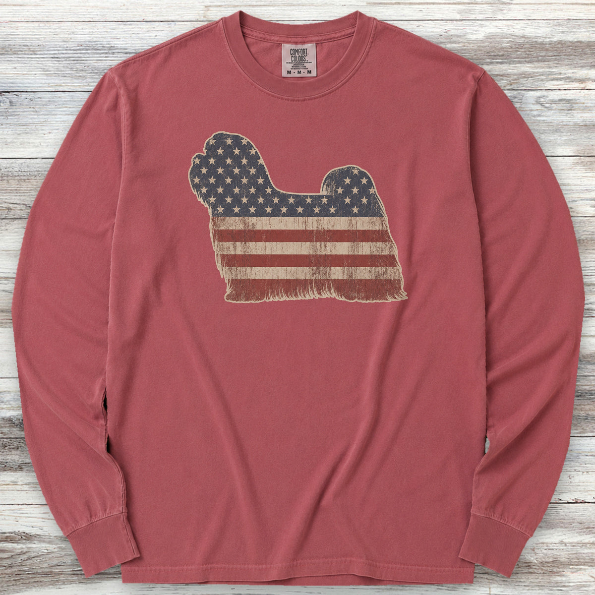 Maltese Vintage USA Long Sleeve Tee - Brick