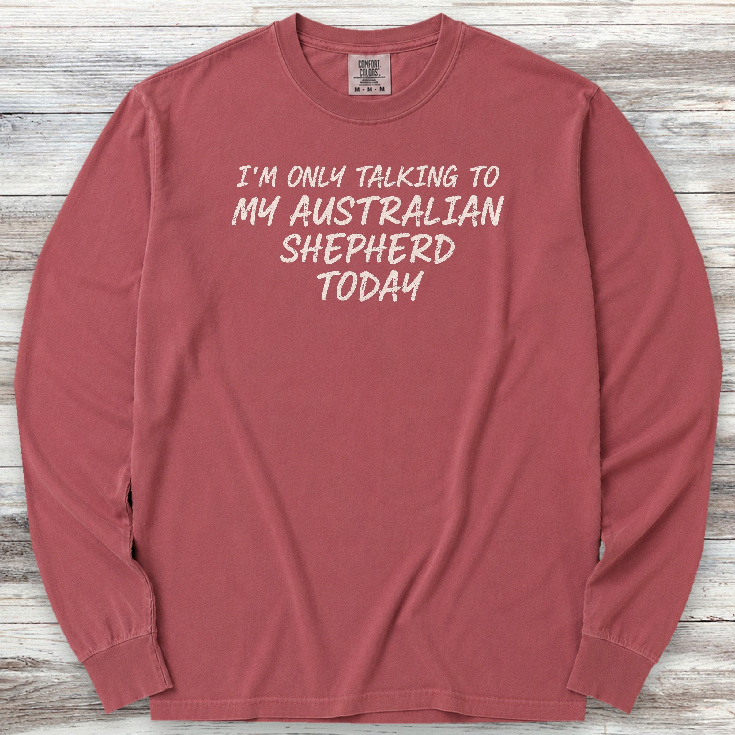 Australian Shepherd Talk Long Sleeve Tee - Brick