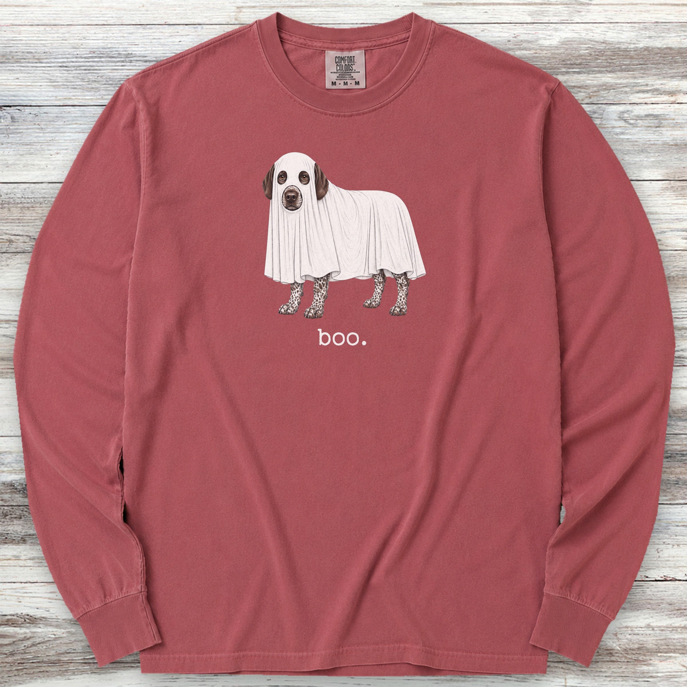 German Shorthaired Pointer Boo Long Sleeve Tee - Brick