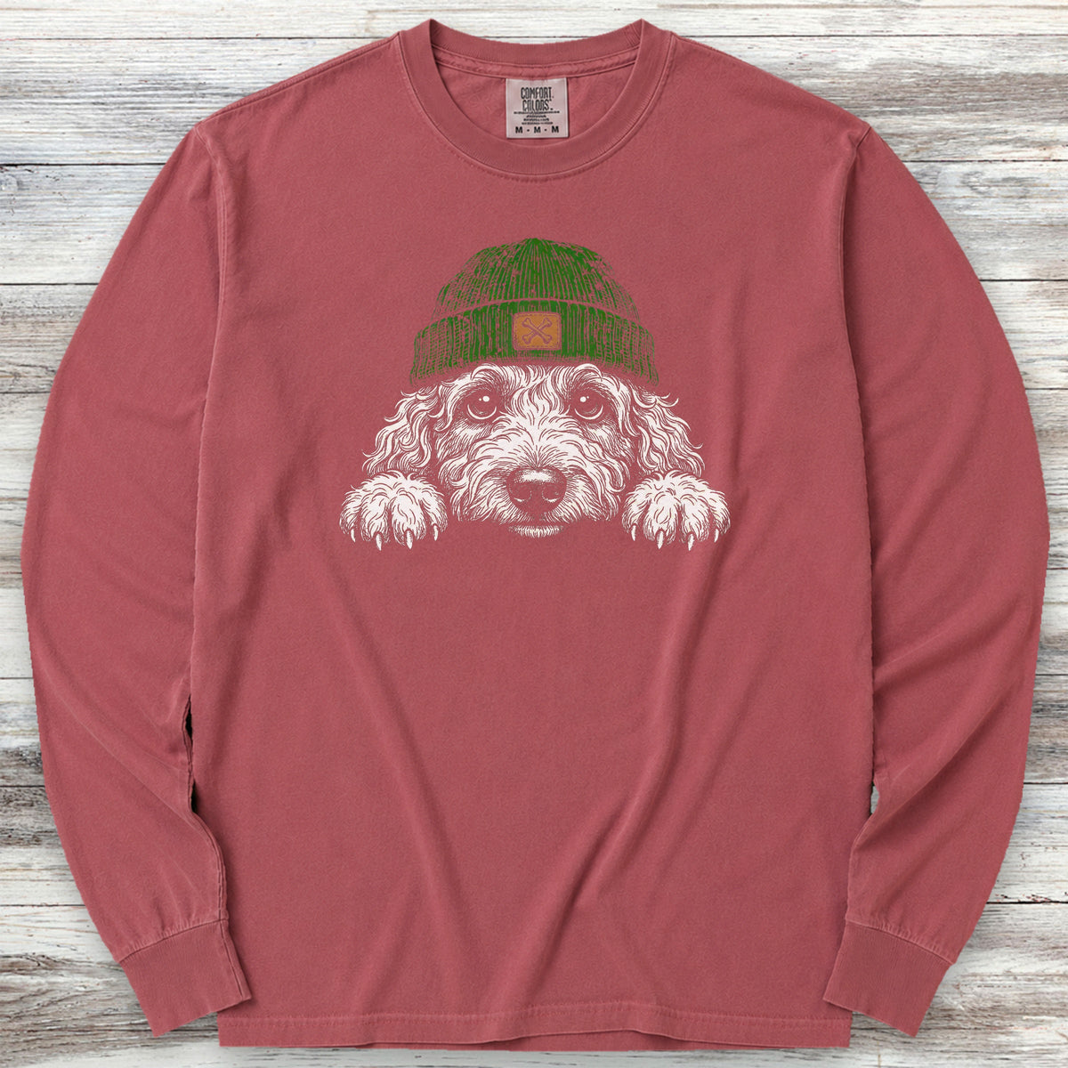Doodle Peek-A-Doo Long Sleeve Tee - Brick