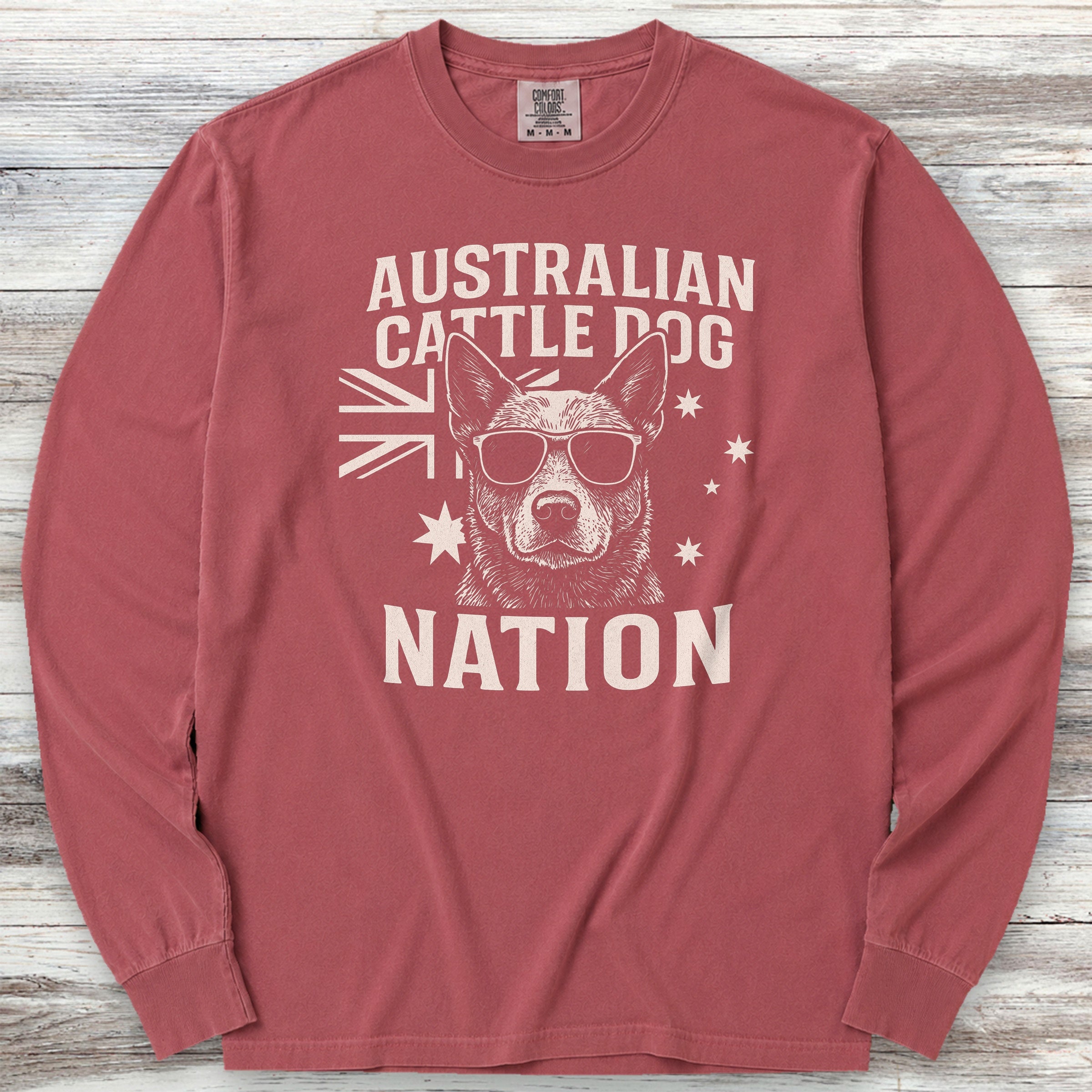 Australian Cattle Dog Australia Long Sleeve Tee - Brick