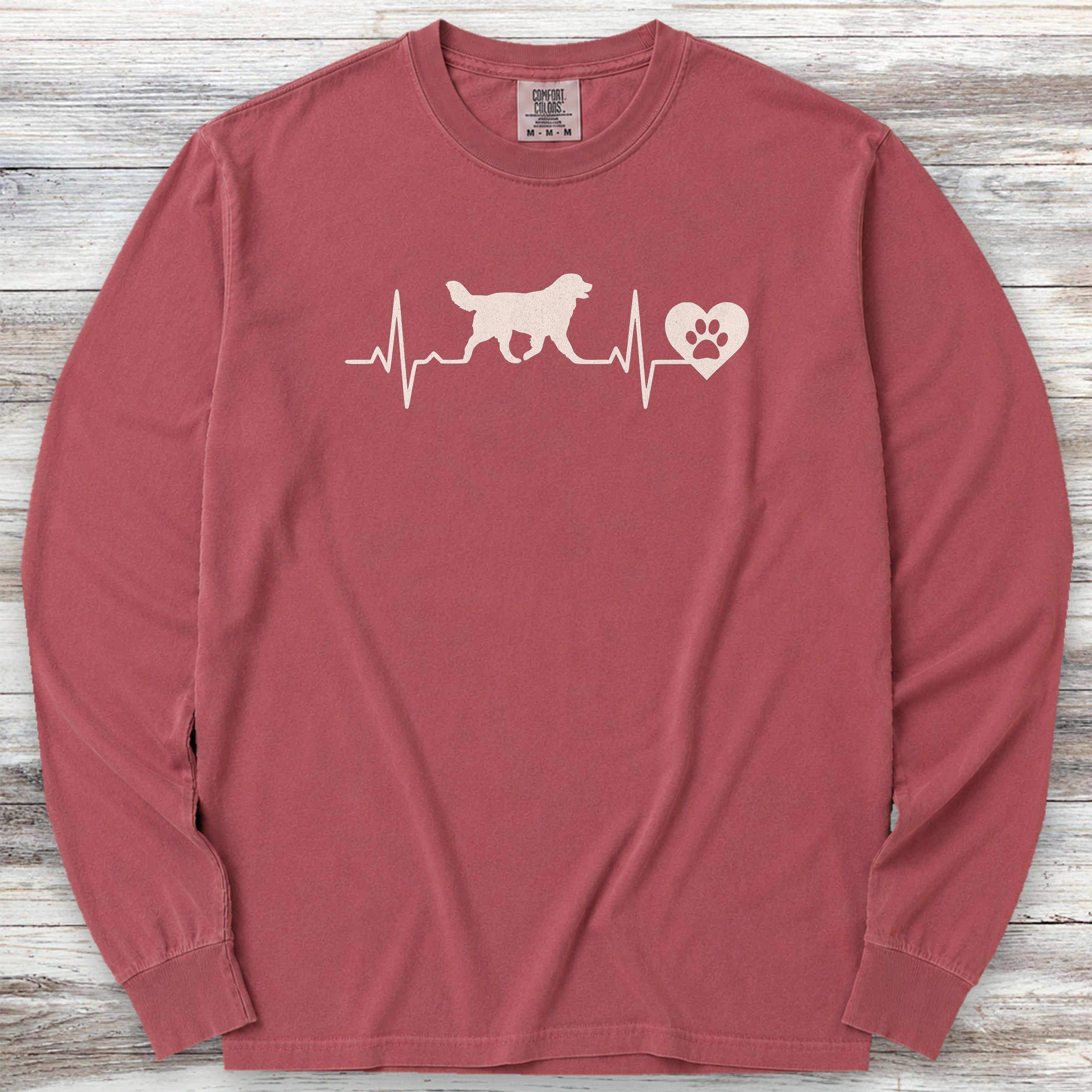 Bernese Mountain Dog Heartbeat Long Sleeve Tee - Brick