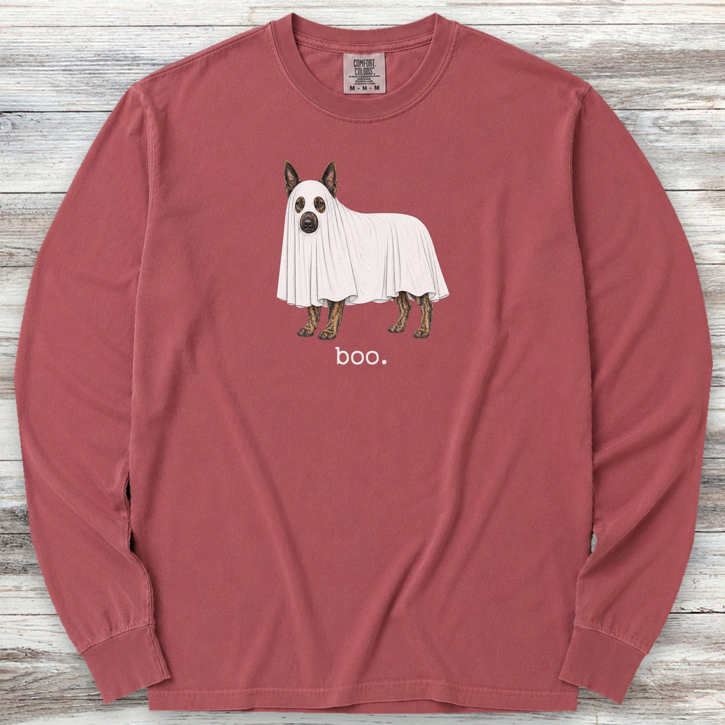 Dutch Shepherd Boo Long Sleeve Tee - Brick