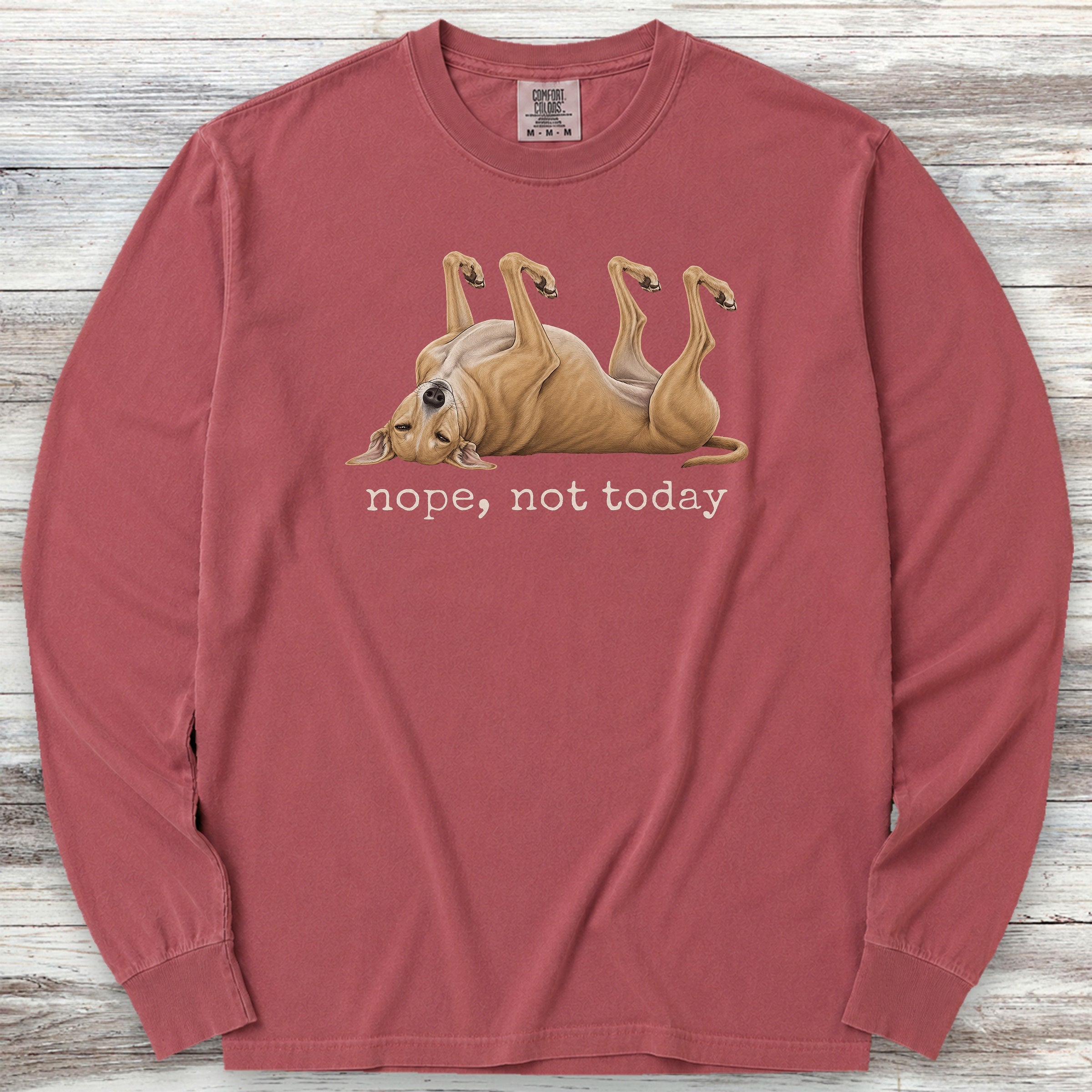 Greyhound Nope Long Sleeve Tee - Brick