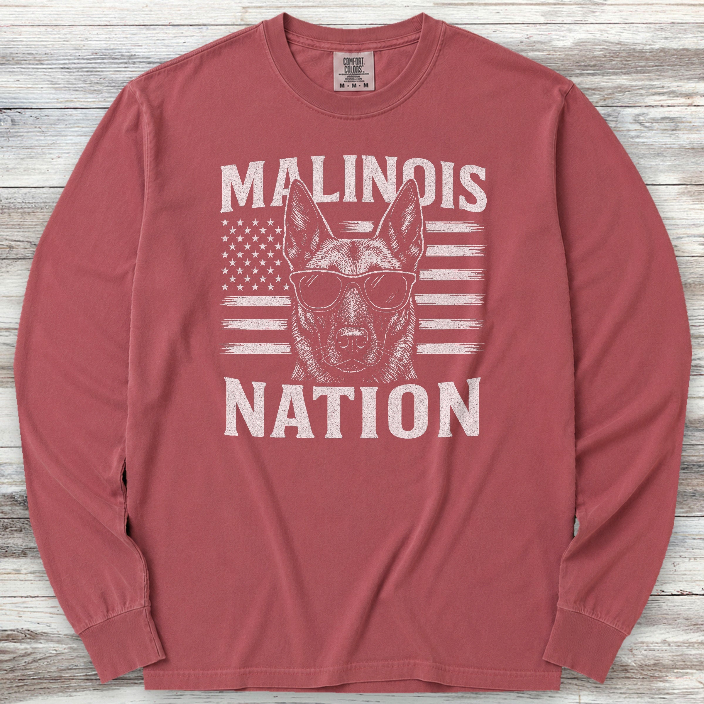 Belgian Malinois Nation Long Sleeve Tee - Brick