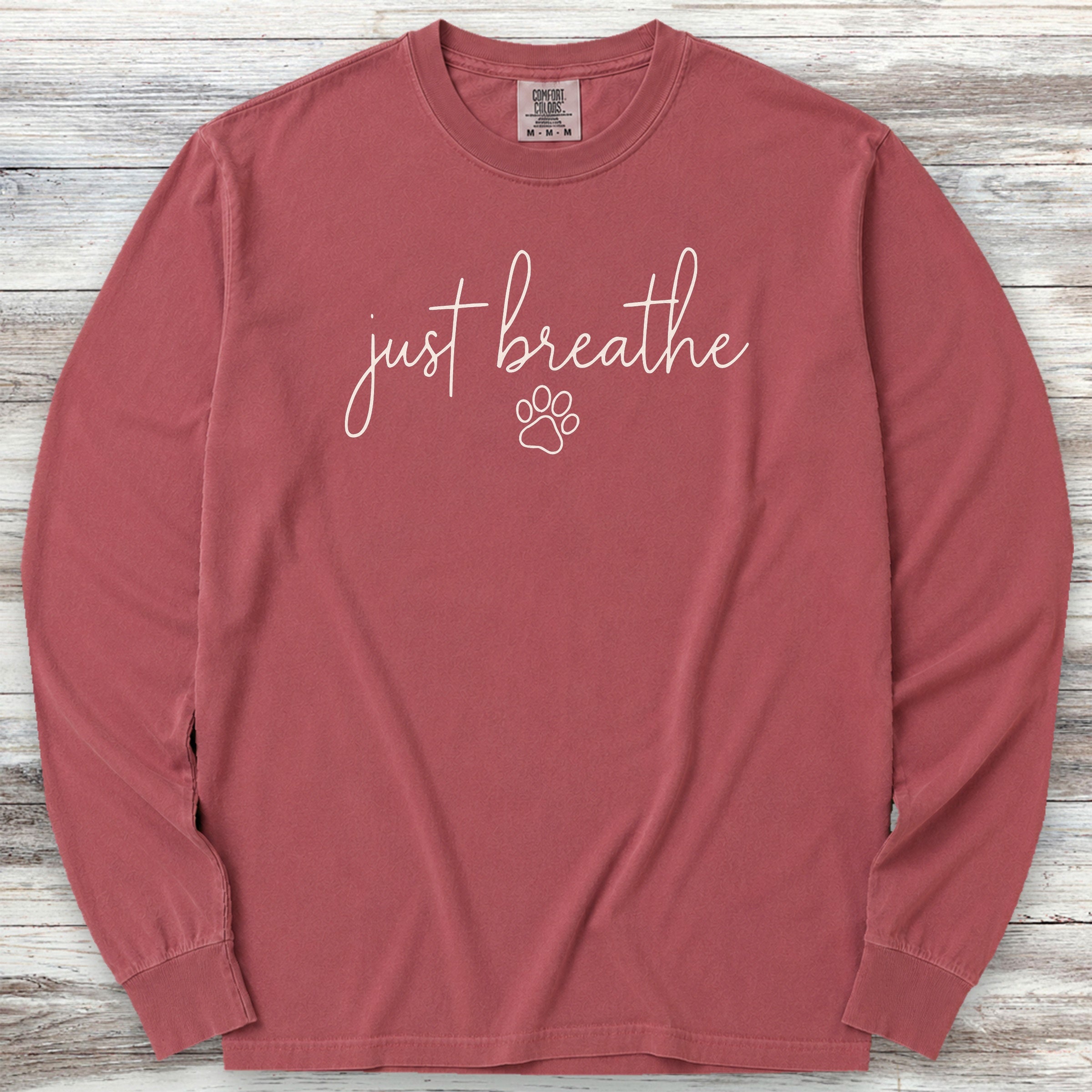 just breathe Long Sleeve Tee - Brick