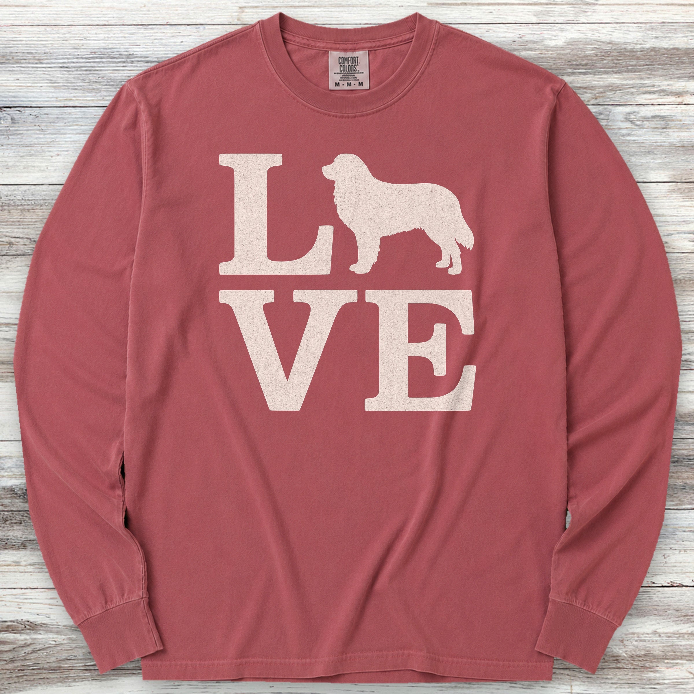 Bernese Mountain Dog Love Long Sleeve Tee - Brick