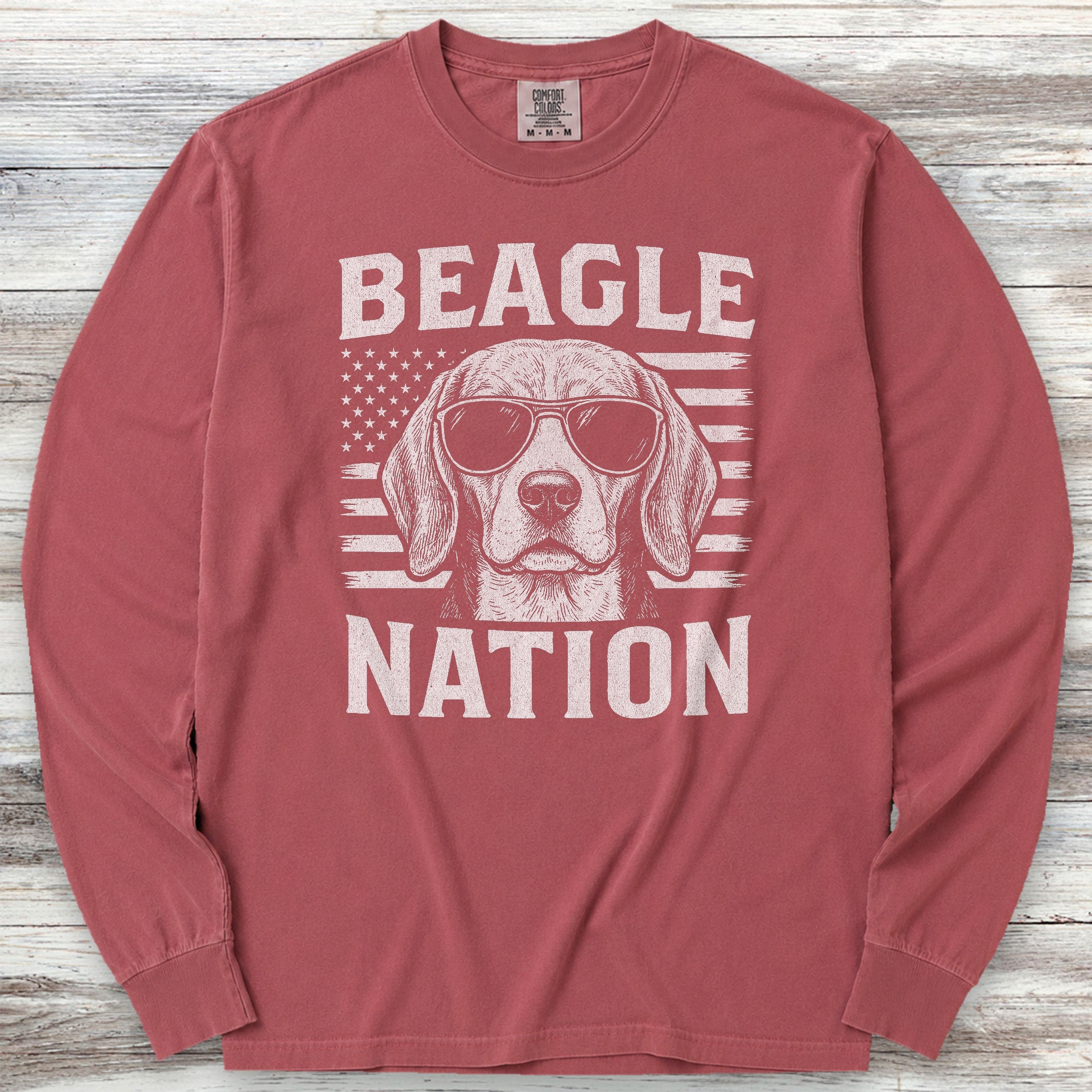 Beagle Nation Long Sleeve Tee - Brick
