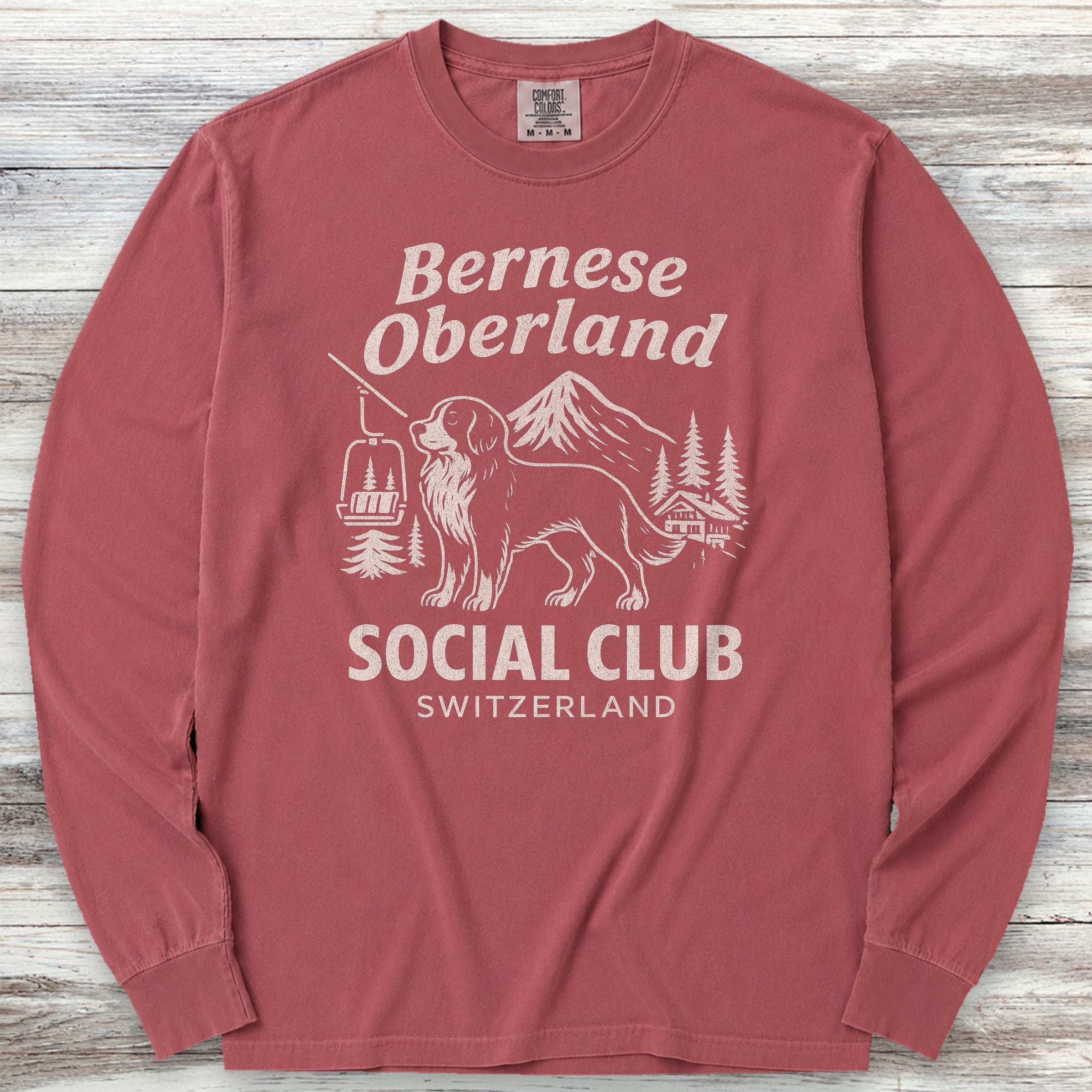 Bernese Mountain Dog Oberland Long Sleeve Tee - Brick