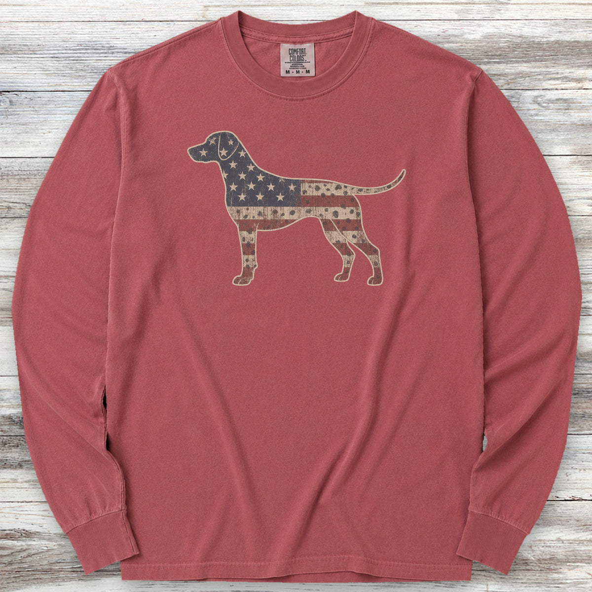 Dalmatian Vintage USA Long Sleeve Tee - Brick