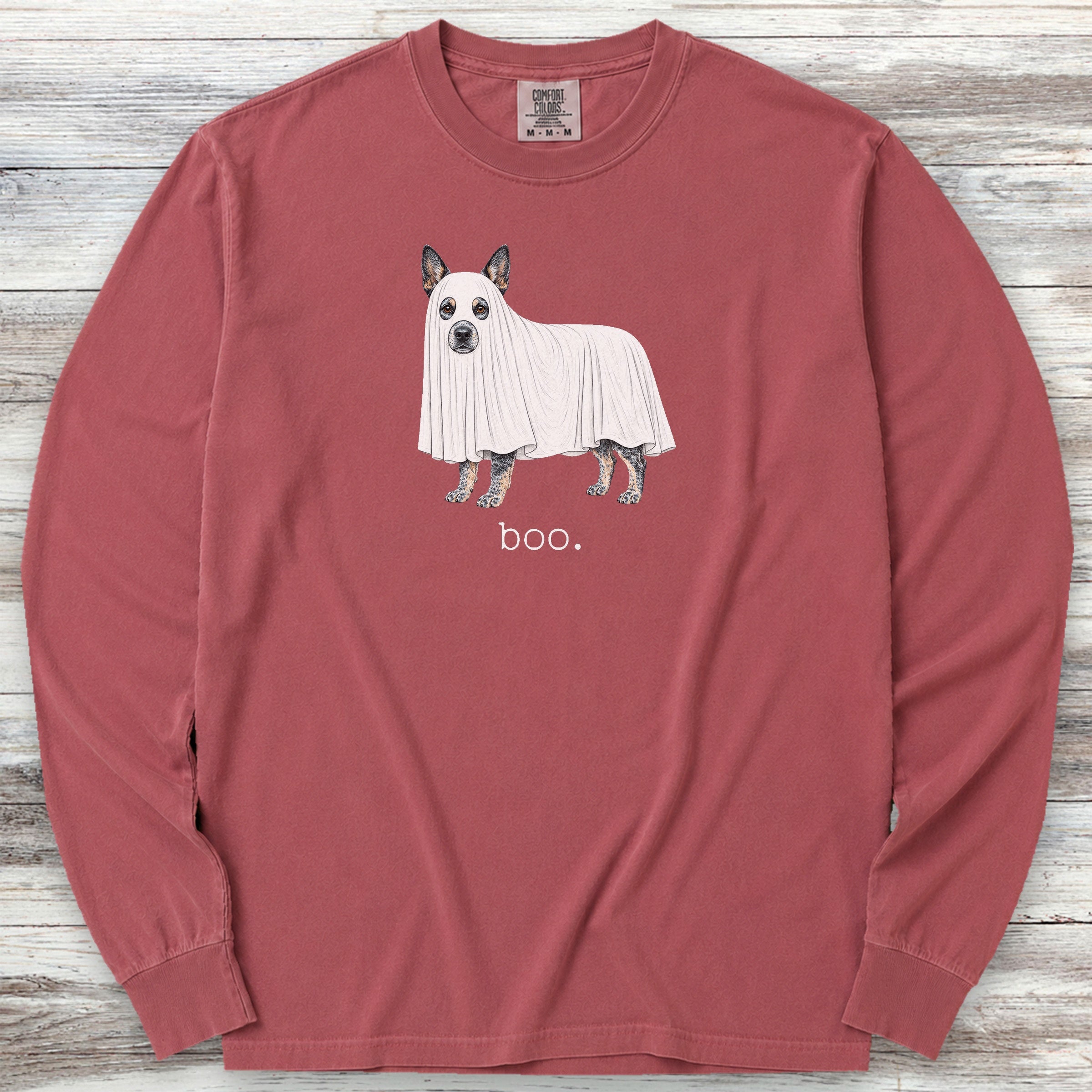 Australian Cattle Dog Boo Long Sleeve Tee - Brick