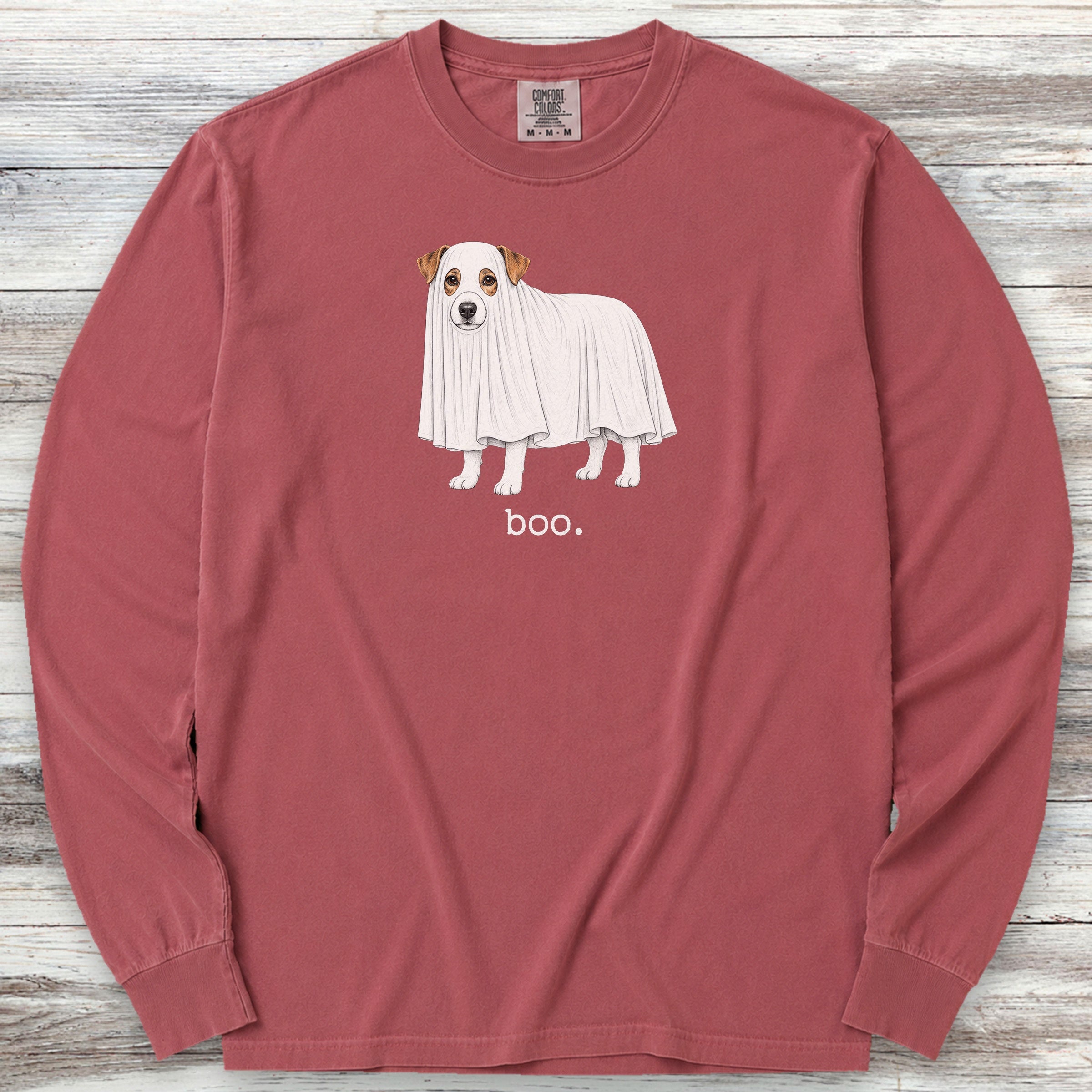 Jack Russell Terrier Boo Long Sleeve Tee - Brick