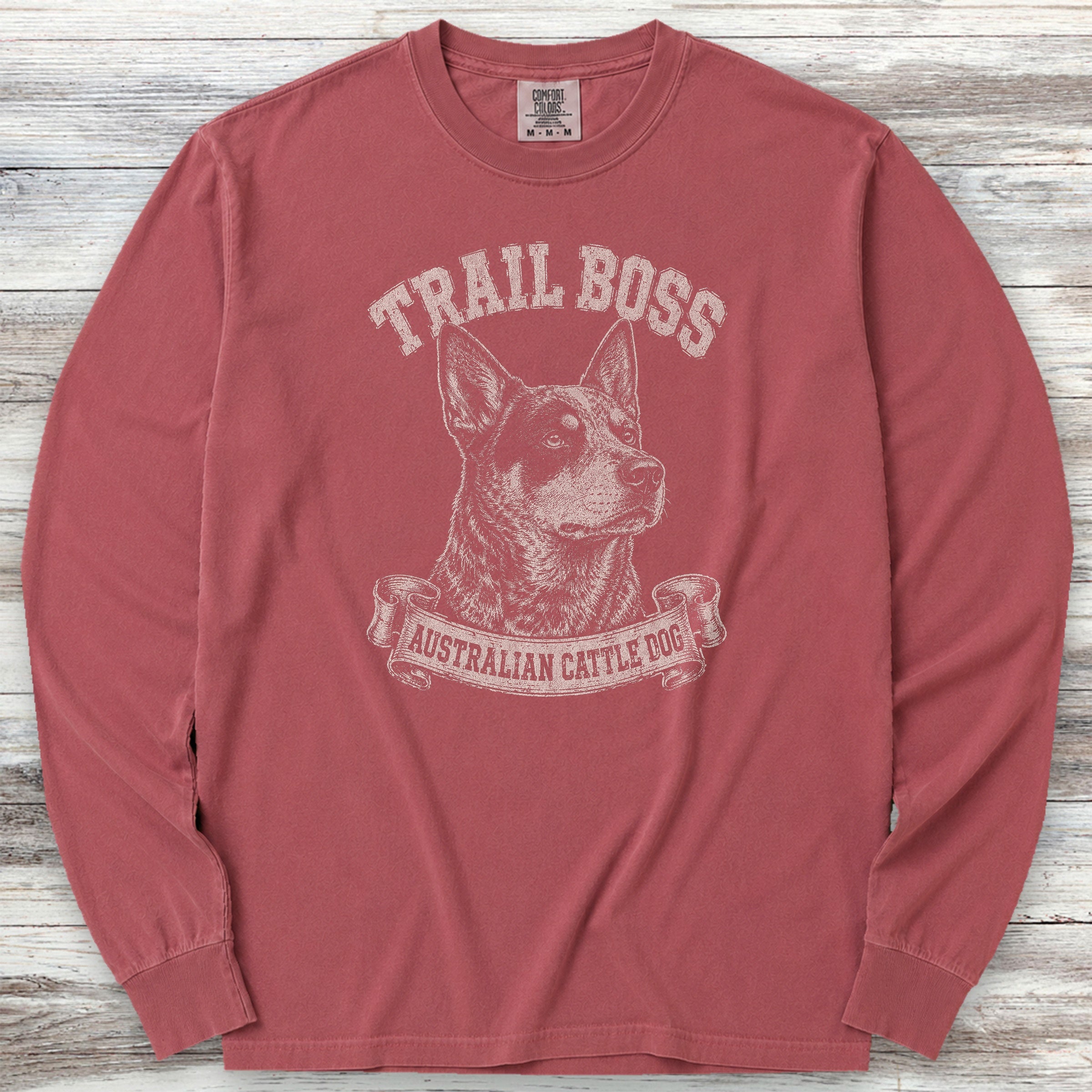 Australian Cattle Dog Trail Boss Long Sleeve Tee - Brick