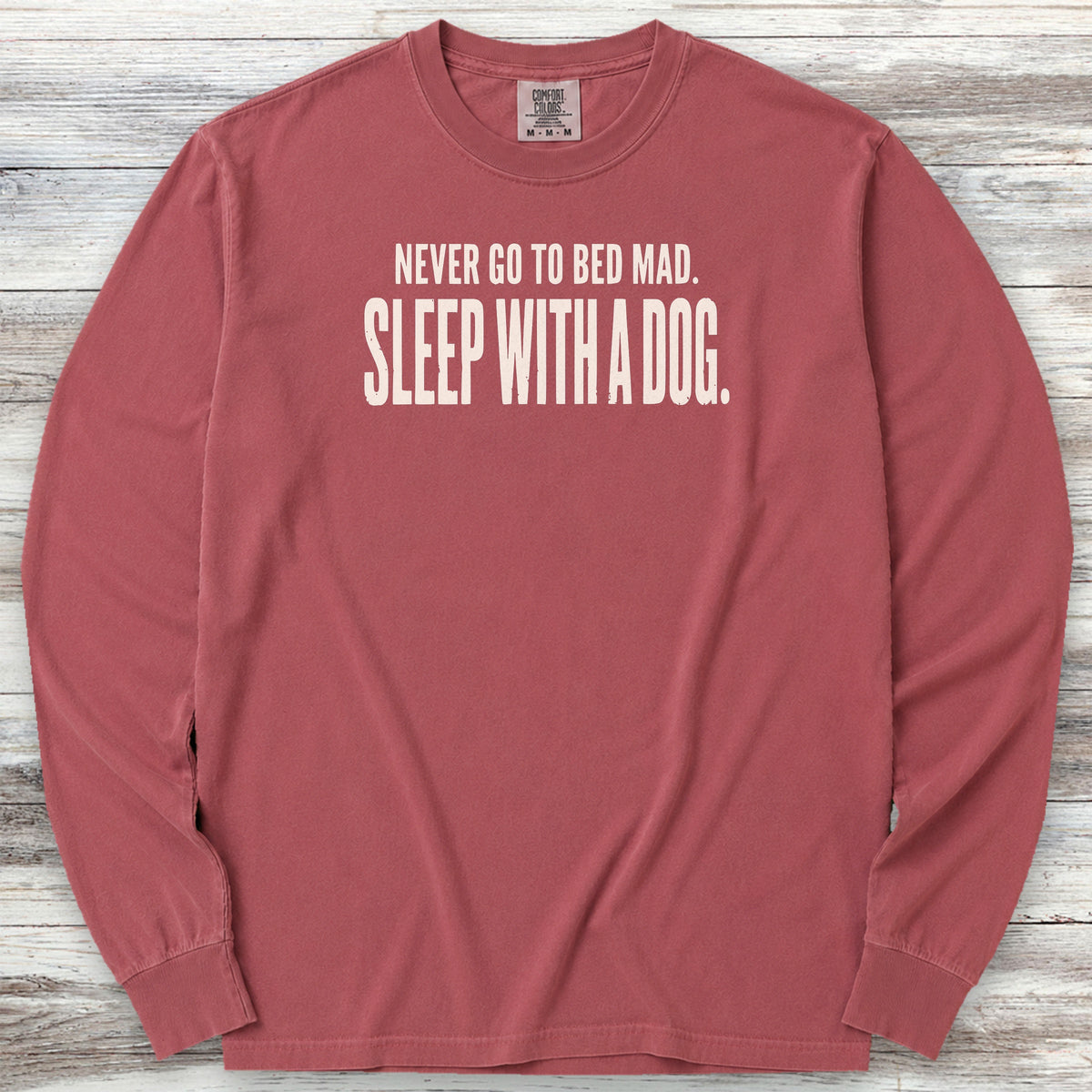 Sleep With A Dog Long Sleeve Tee - Brick