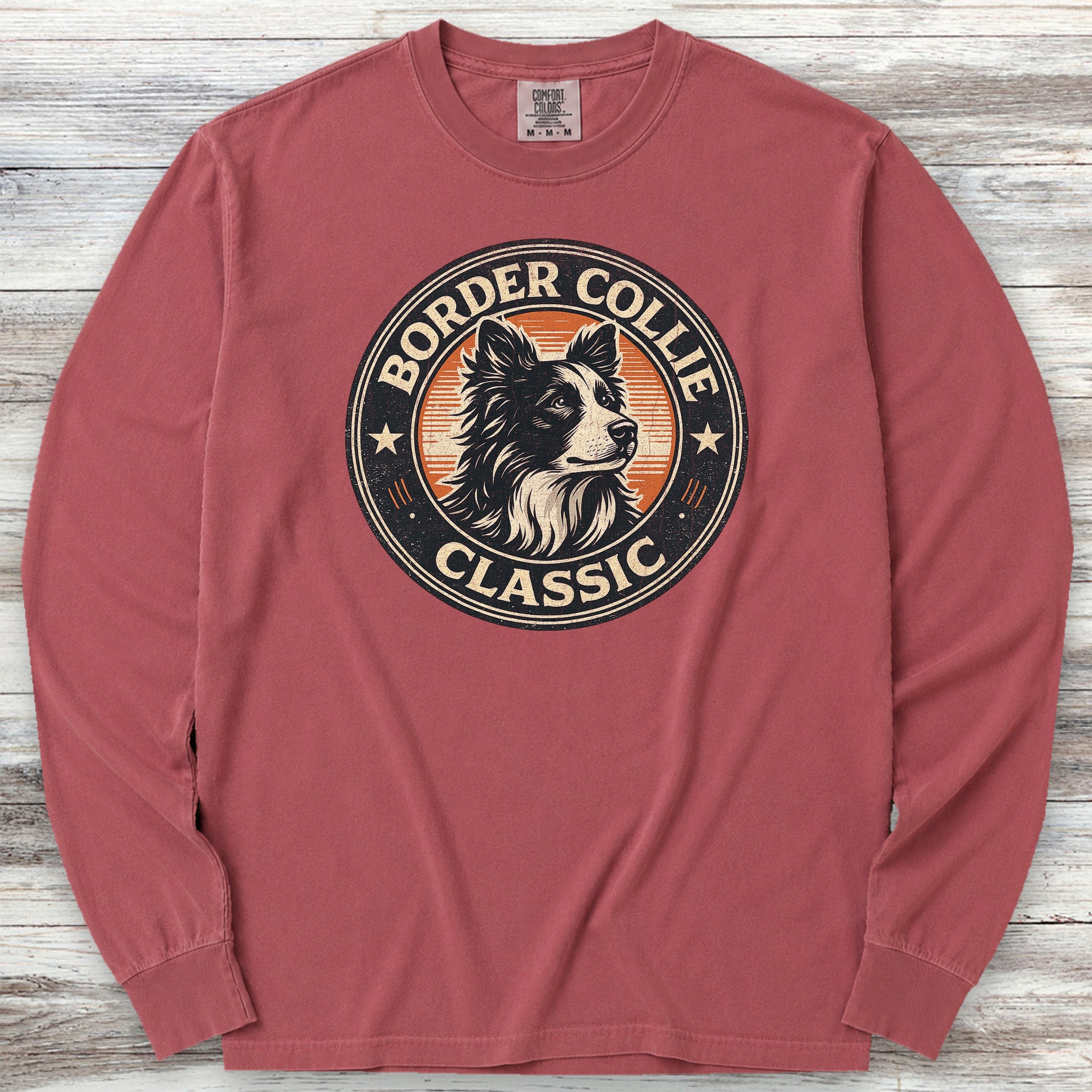 Border Collie Classic Long Sleeve Tee - Brick
