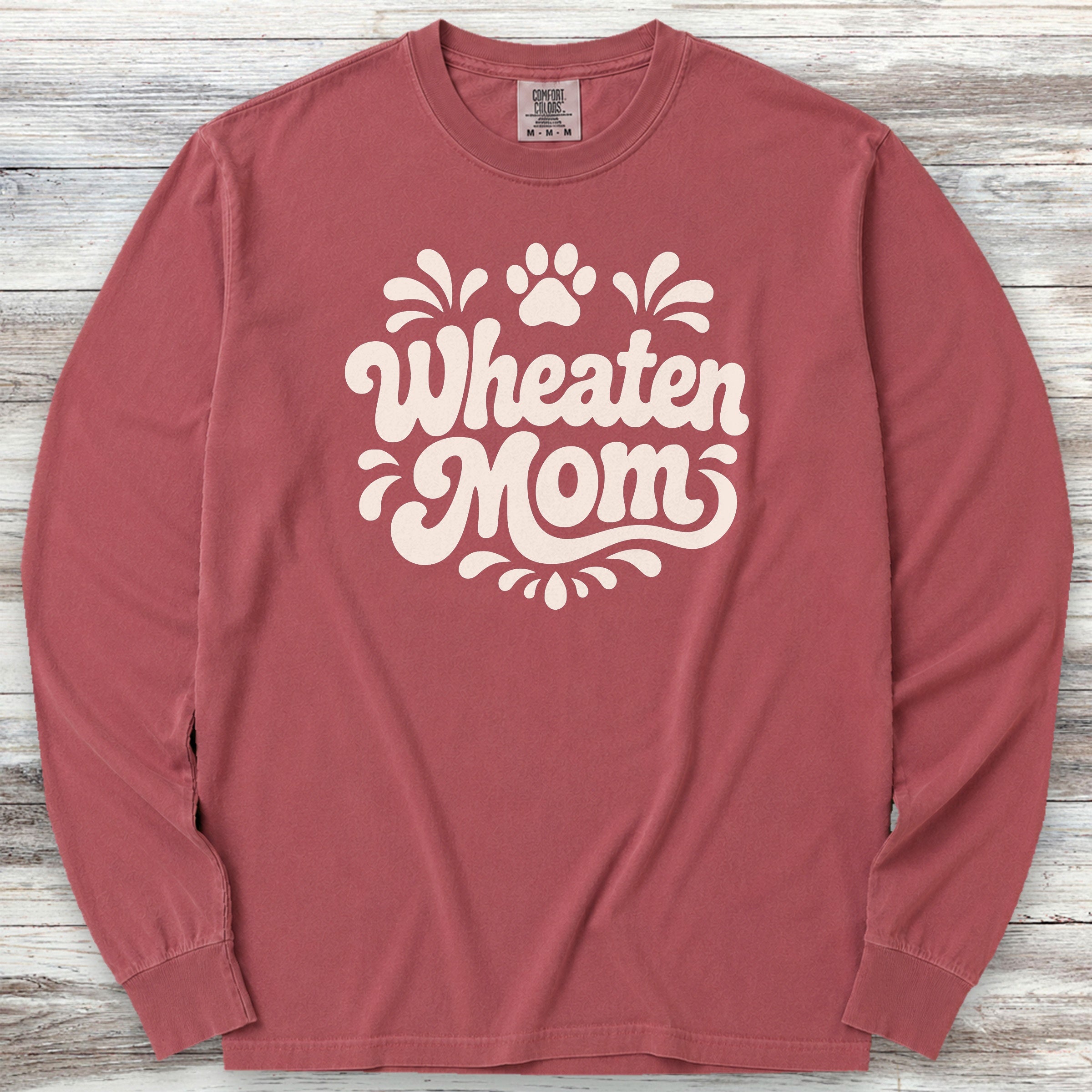 Wheaten Terrier Groovy Mom Long Sleeve Tee - Brick