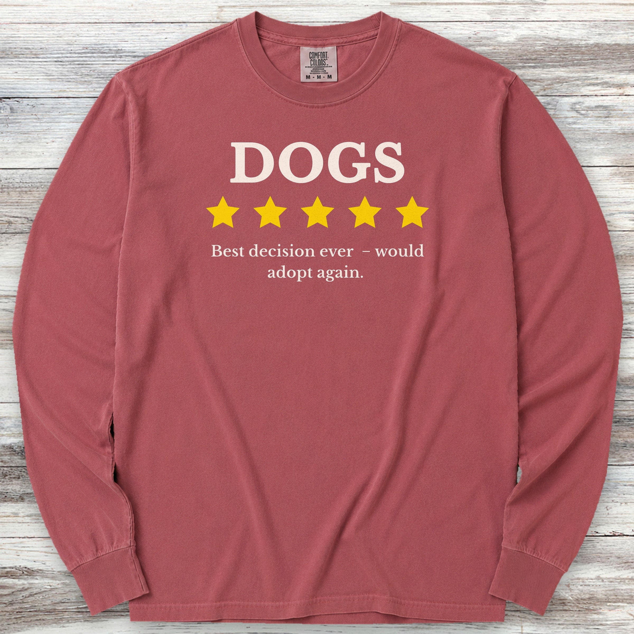 Dogs Review Long Sleeve Tee - Brick