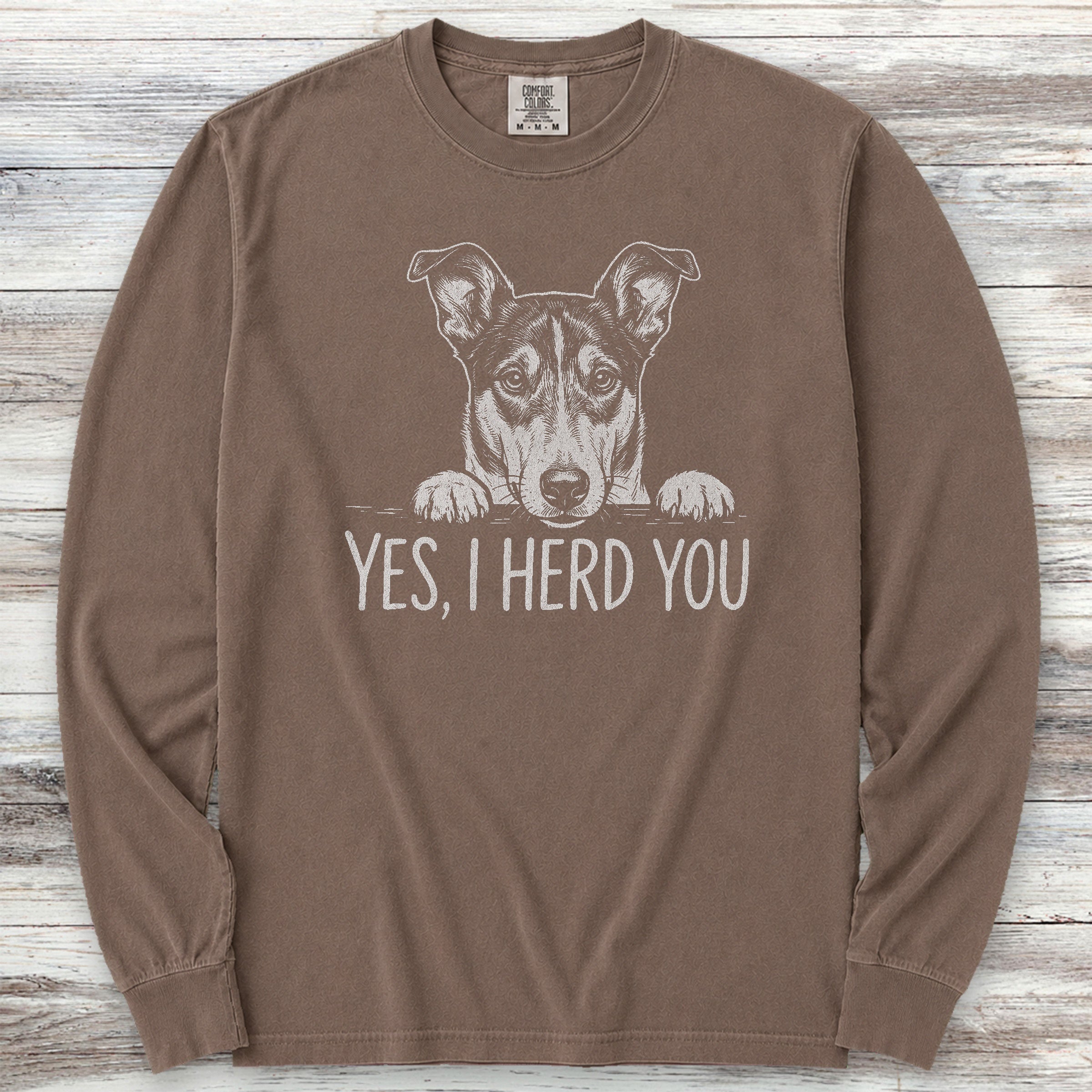 Smooth Collie Herd You Long Sleeve Tee - Espresso