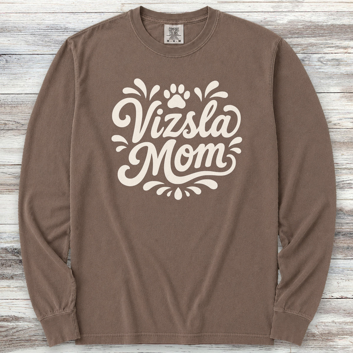 Vizsla Groovy Mom Long Sleeve Tee - Espresso
