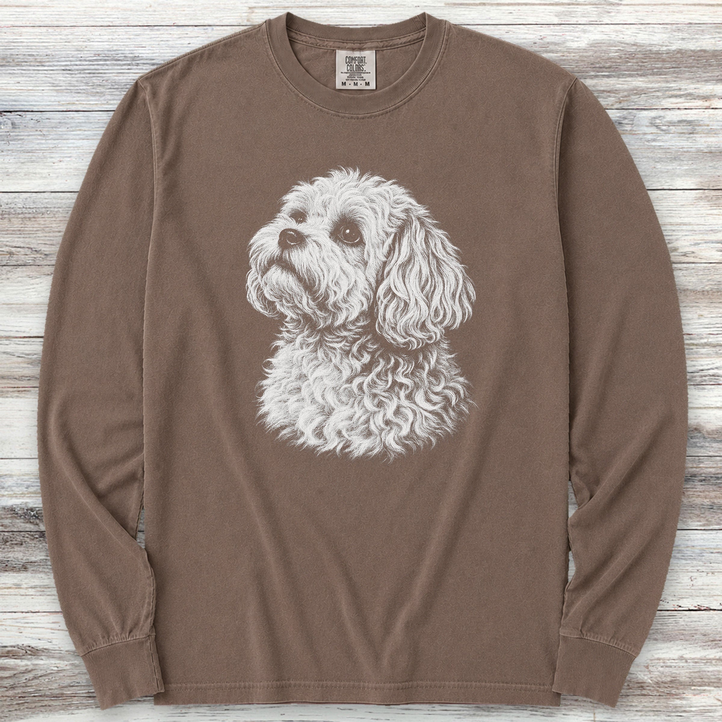 Maltipoo Loyalty Long Sleeve Tee - Espresso