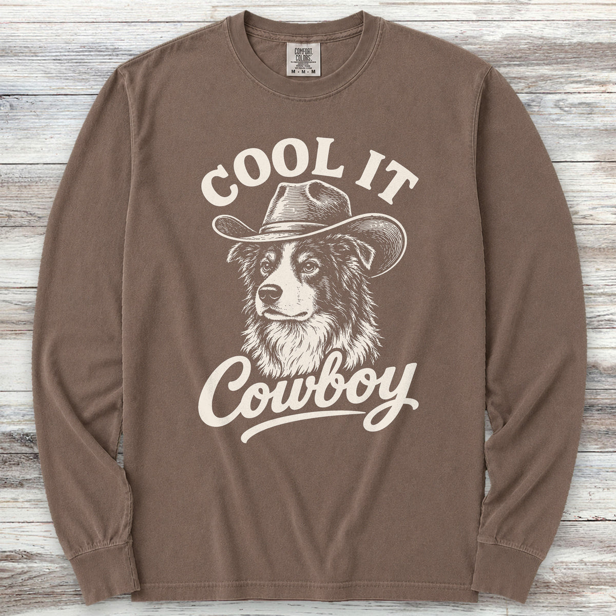 Border Collie Cool It Long Sleeve Tee - Espresso