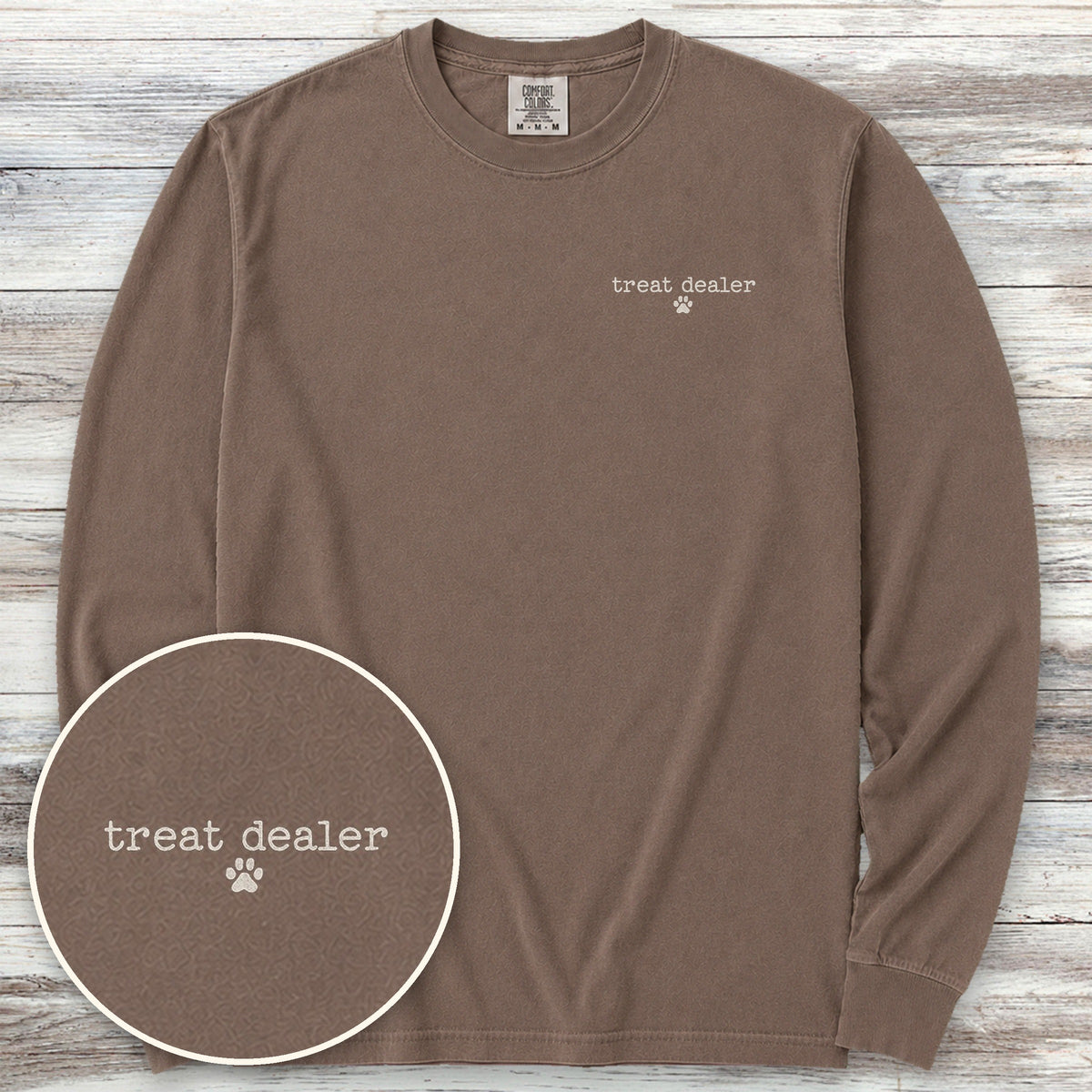 Vintage Treat Dealer Left Chest Long Sleeve Tee - Espresso
