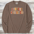 Bernese Mountain Dog Fall Faux Patchwork Long Sleeve Tee - Espresso