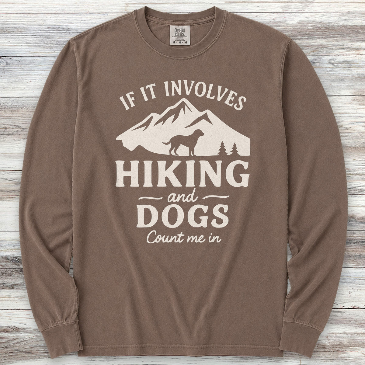 Hiking & Dogs Long Sleeve Tee - Espresso