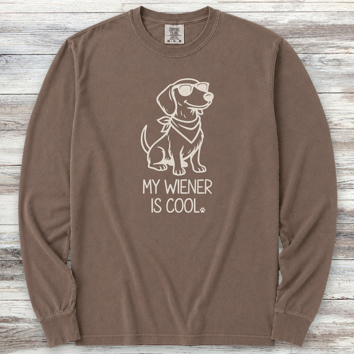 Dachshund Cool Wiener Long Sleeve Tee - Espresso