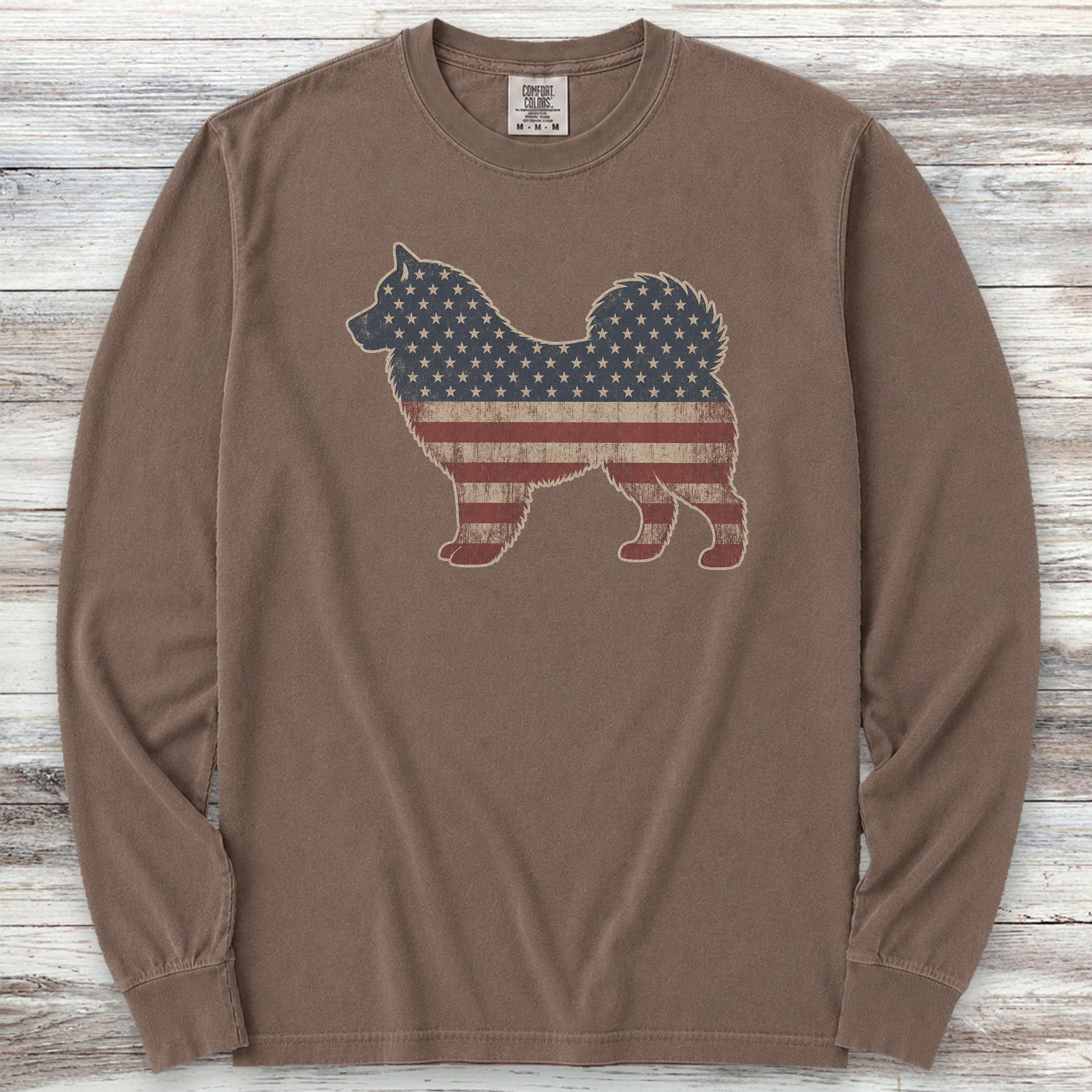 Alaskan Malamute Vintage USA Long Sleeve Tee - Espresso