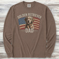 Golden Retriever Dad Flag Long Sleeve Tee - Espresso