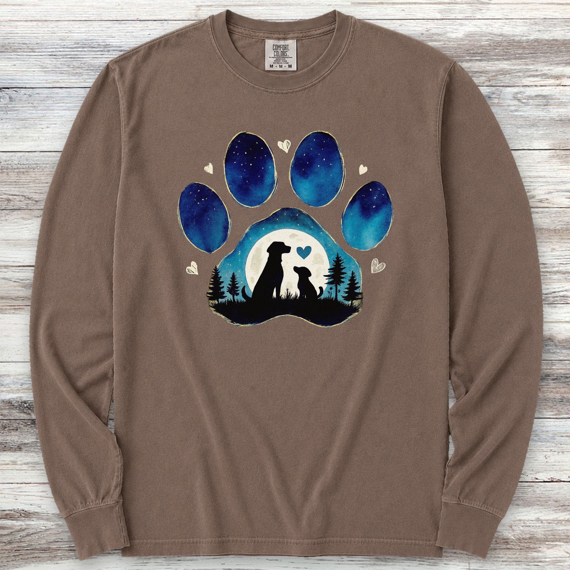 Love You to the Moon Long Sleeve Tee - Espresso