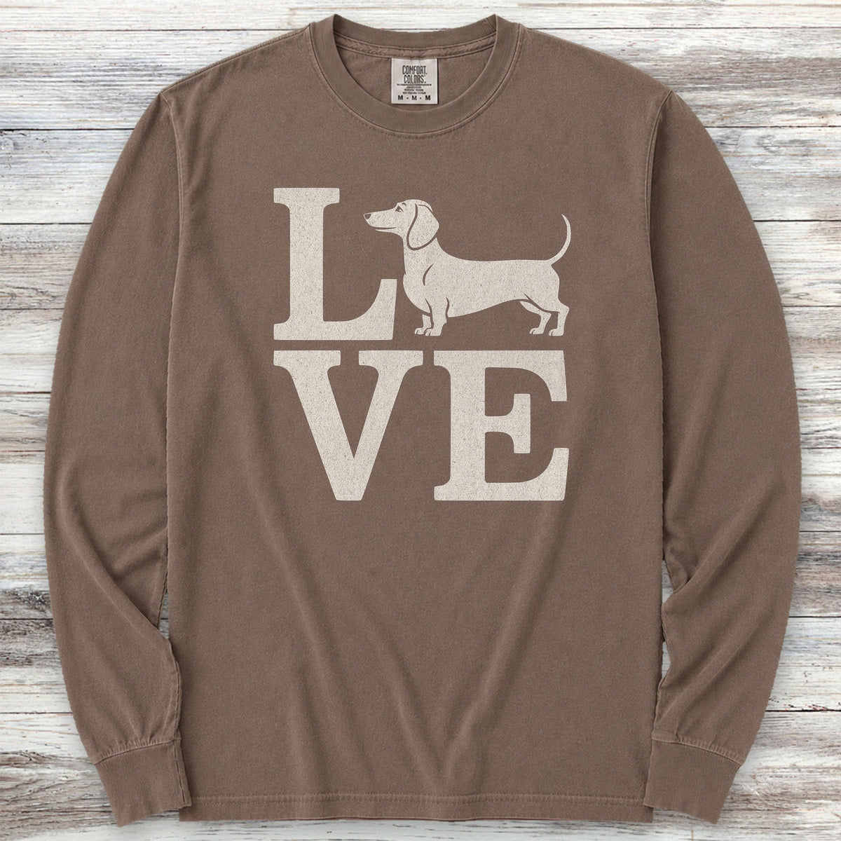 Dachshund Love Long Sleeve Tee - Espresso